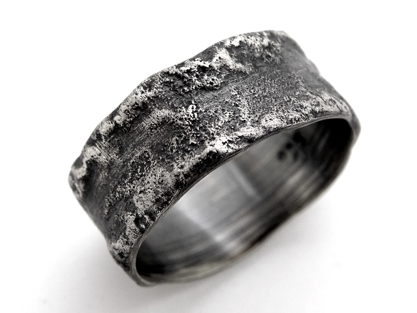 unique wedding ring set molten silver ring