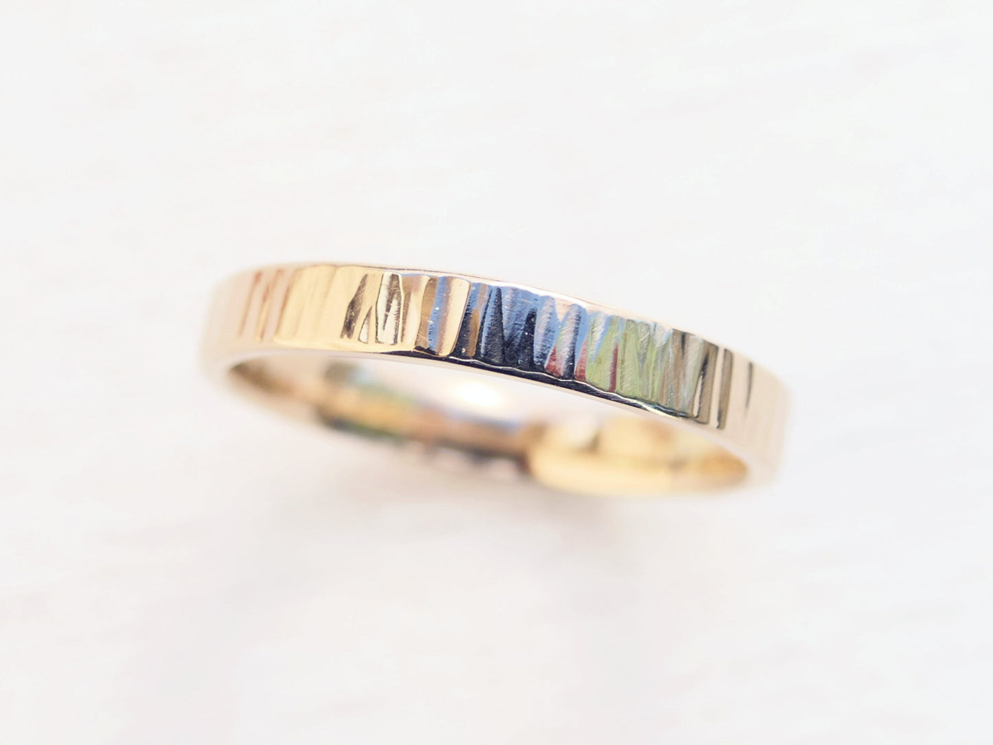 14k Gold Wood Grain Ring