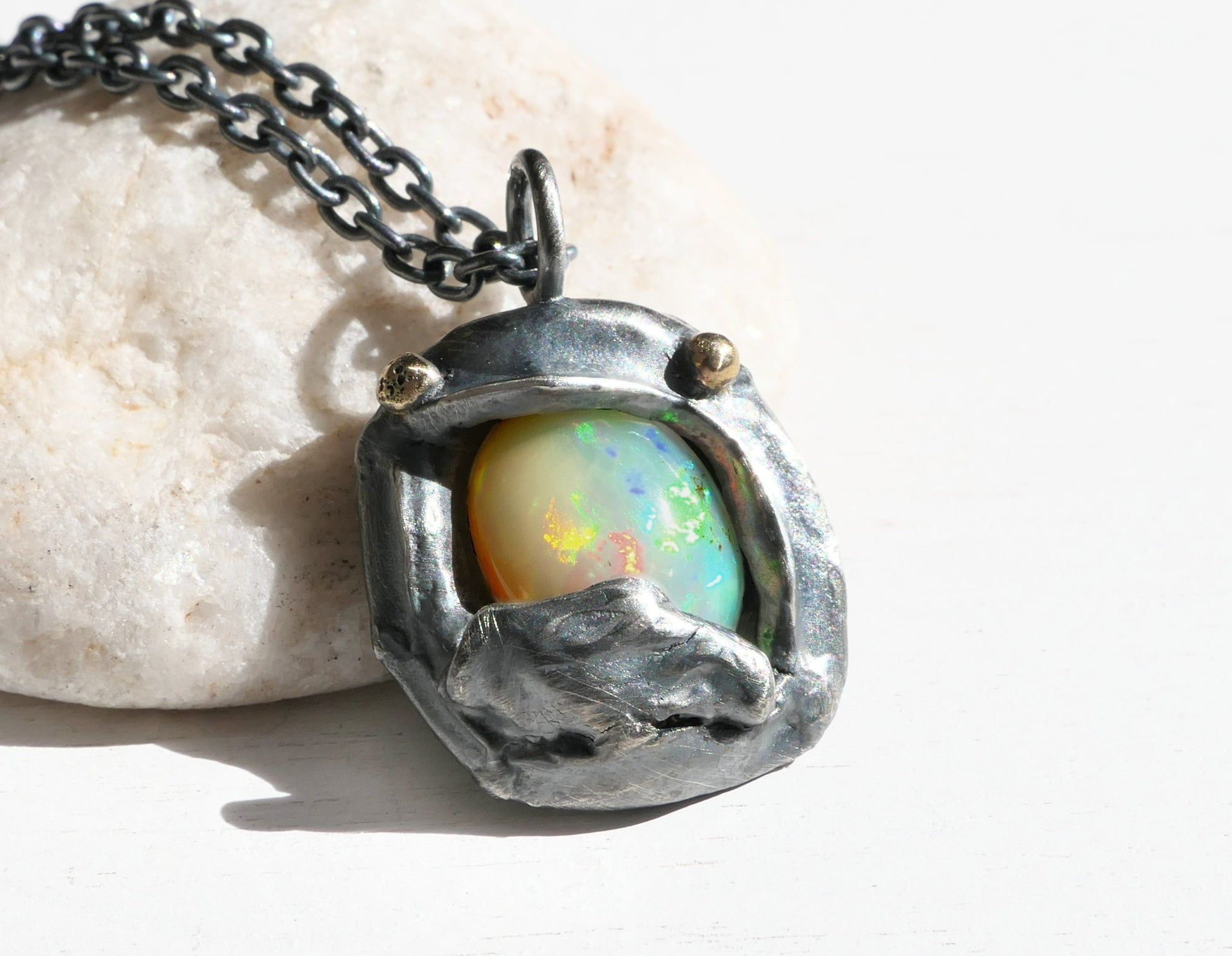 Ethiopian opal pendant for men and women