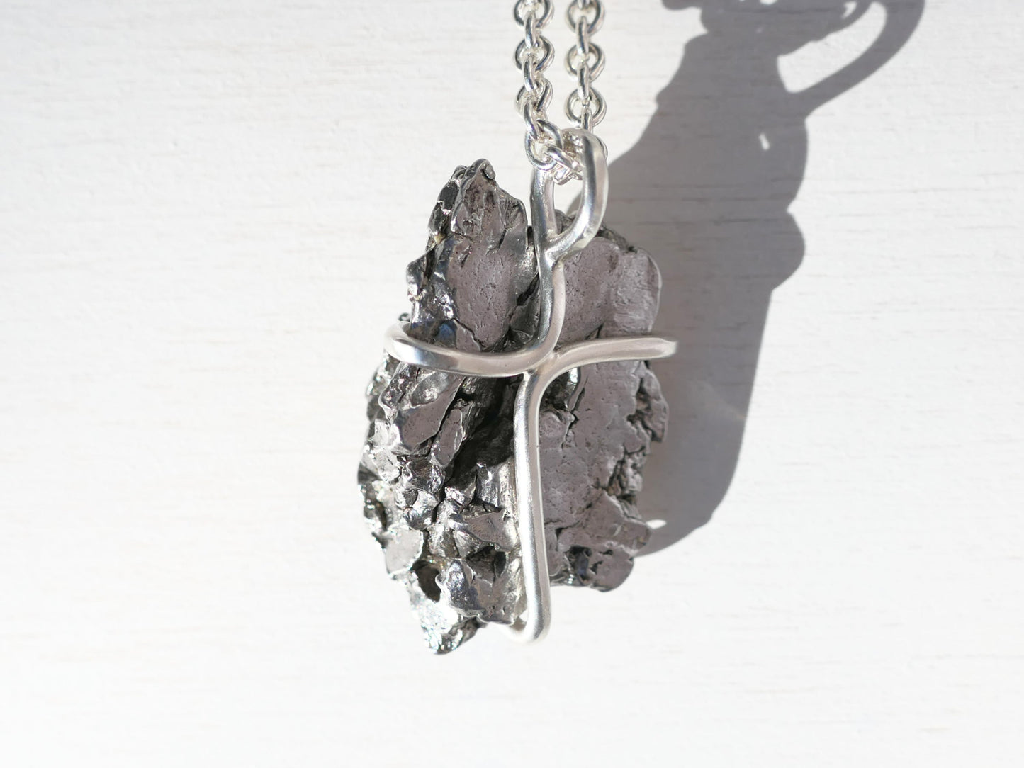 Iron Meteorite Pendant set in sterling silver