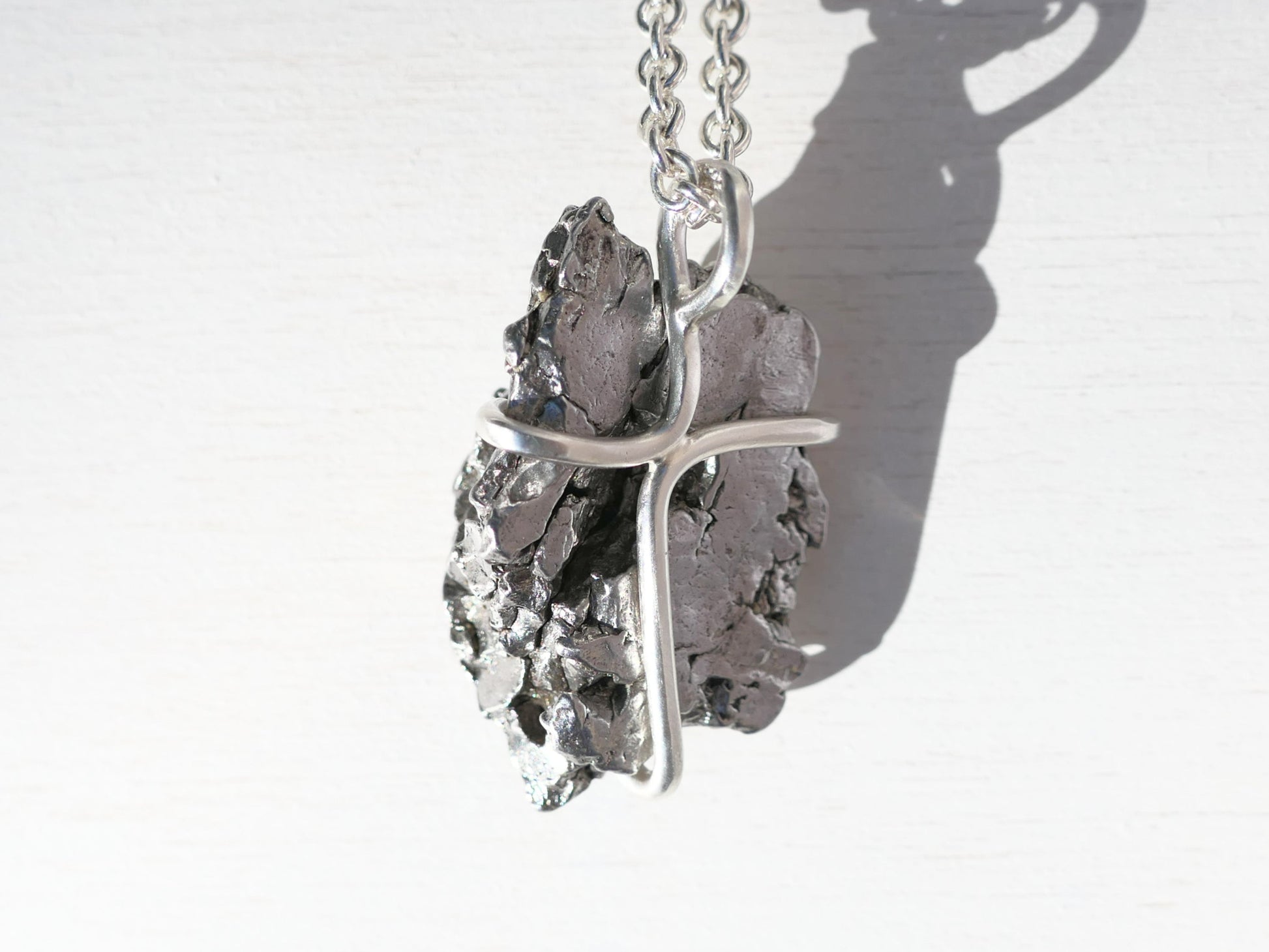 Iron Meteorite Pendant set in sterling silver