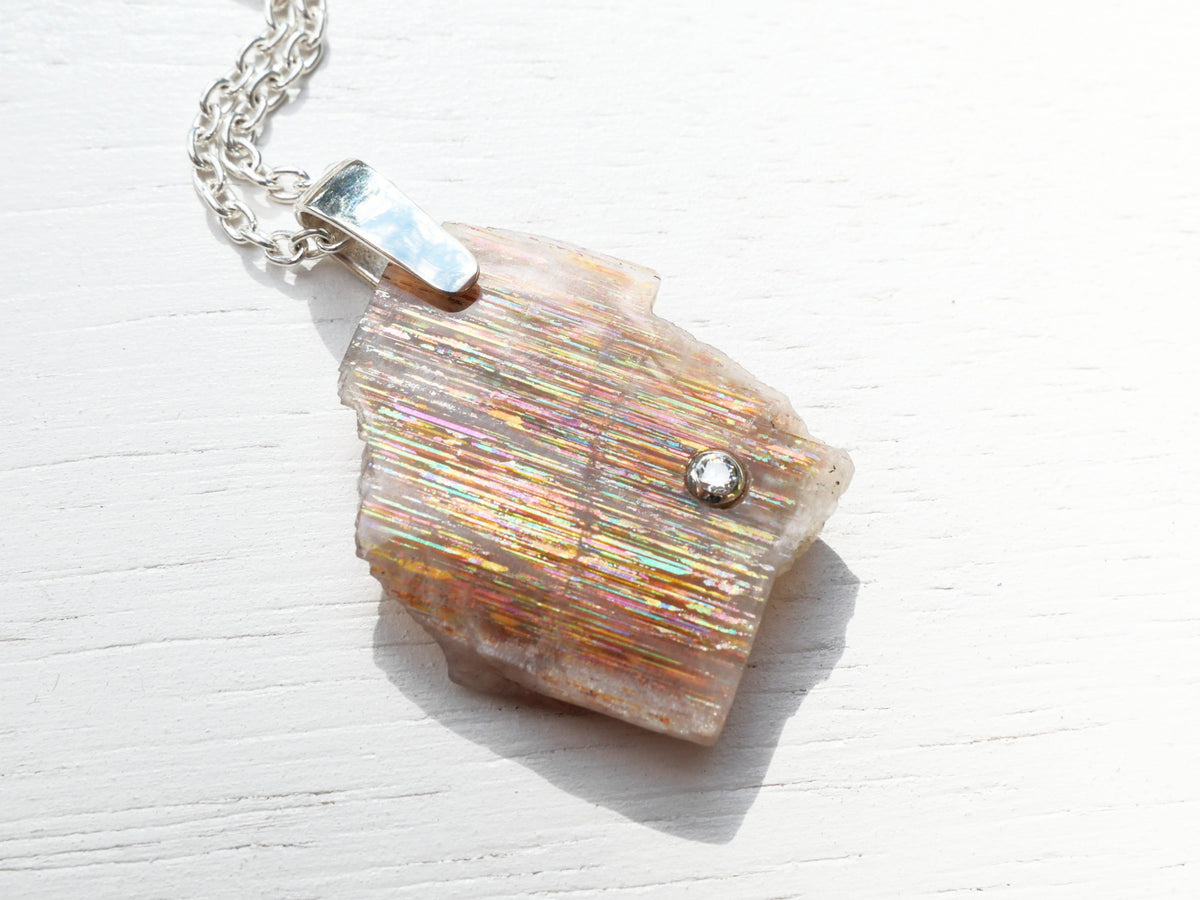 partially polished Meteor Shower Sunstone Tanzania gemstone