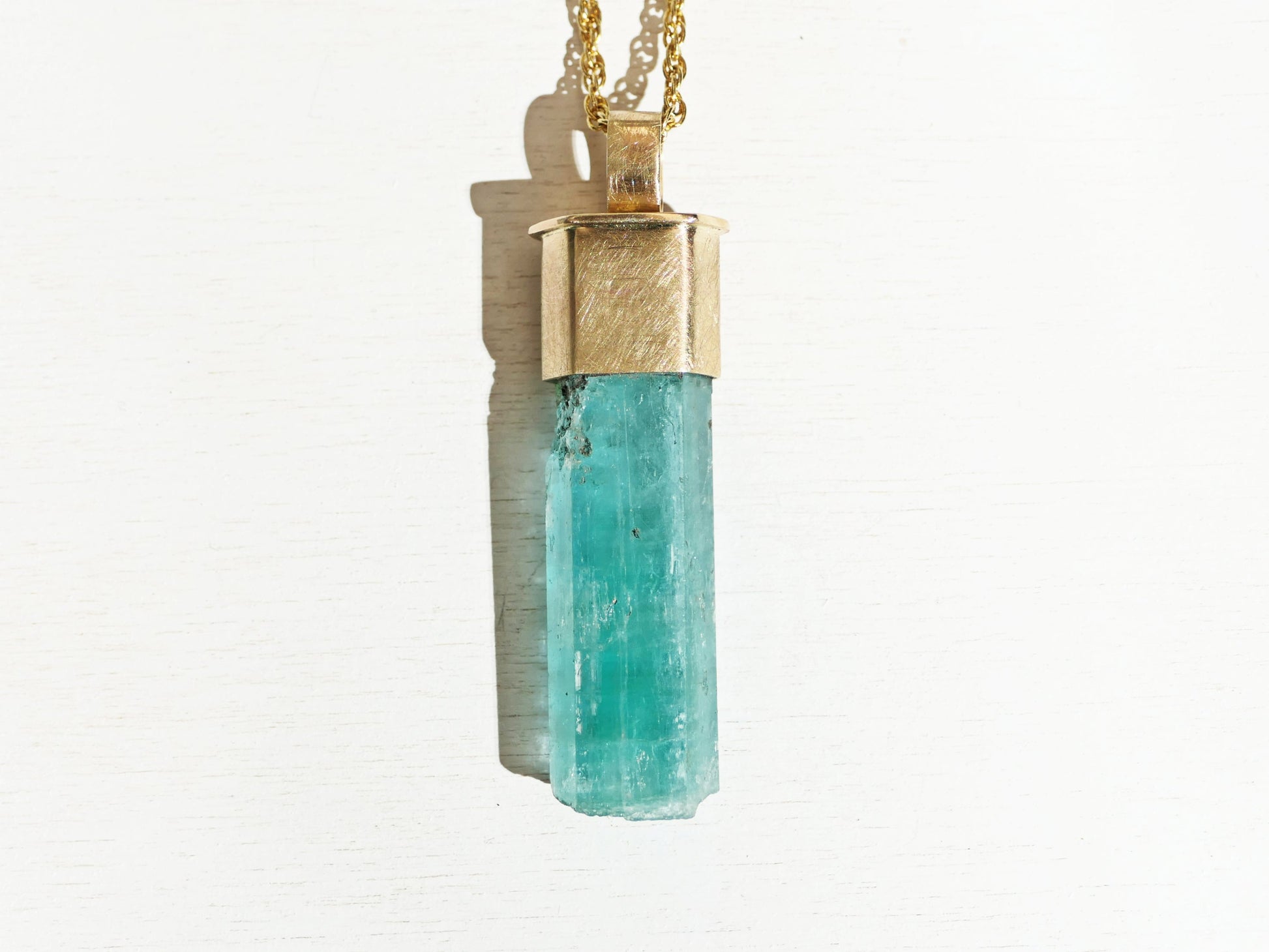 Large Emerald Crystal Necklace Pendant
