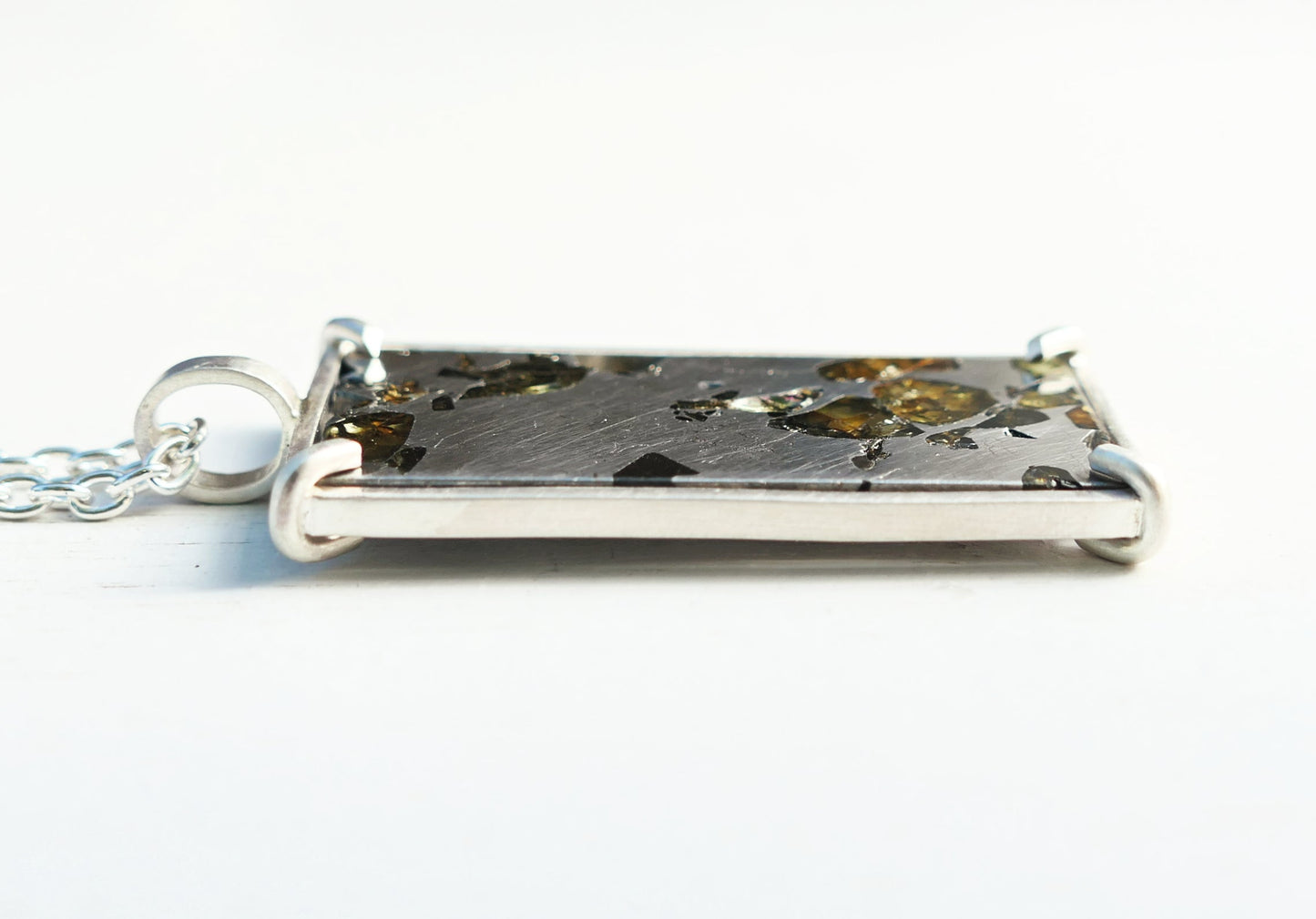 genuine Pallasite Meteorite Pendant Necklace
