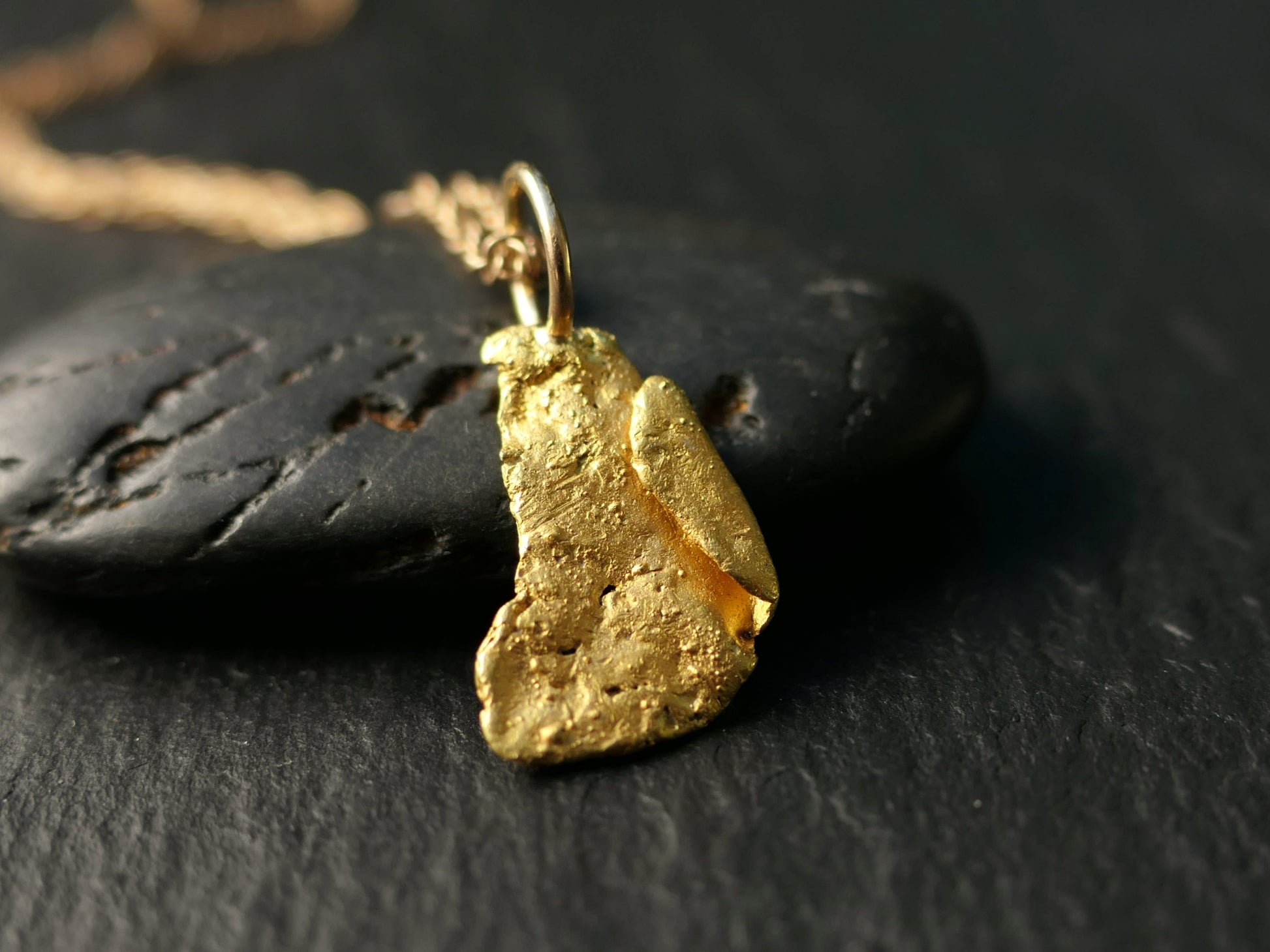real gold nugget pendant