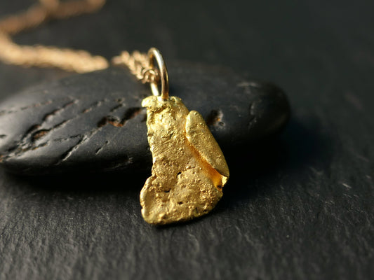 real gold nugget pendant