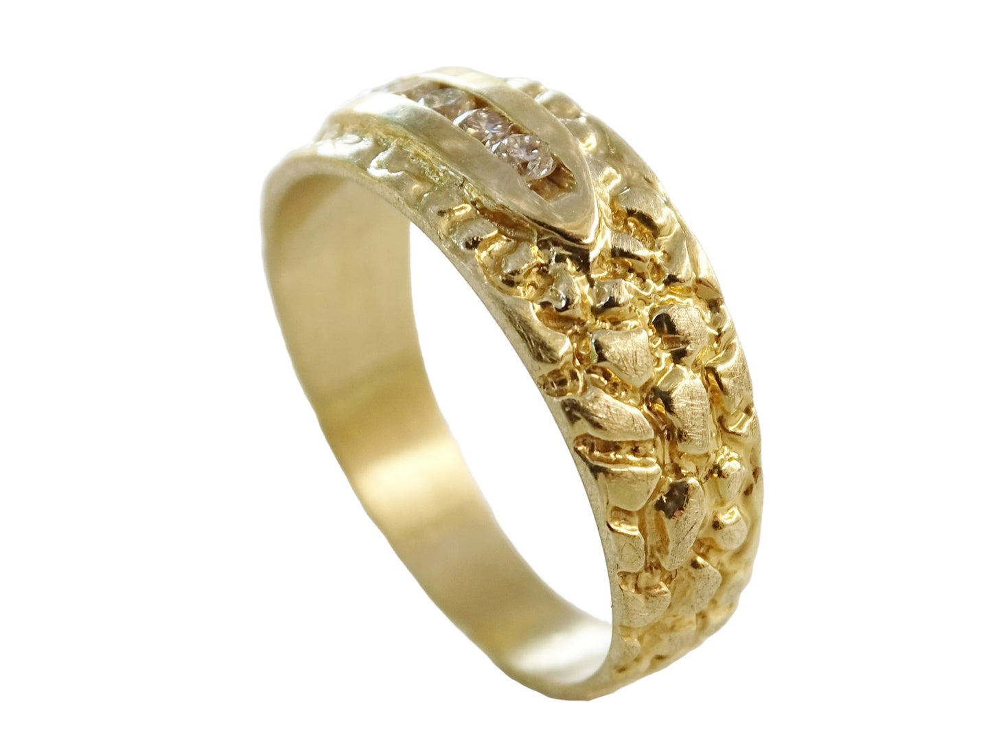 diamond gold nugget ring