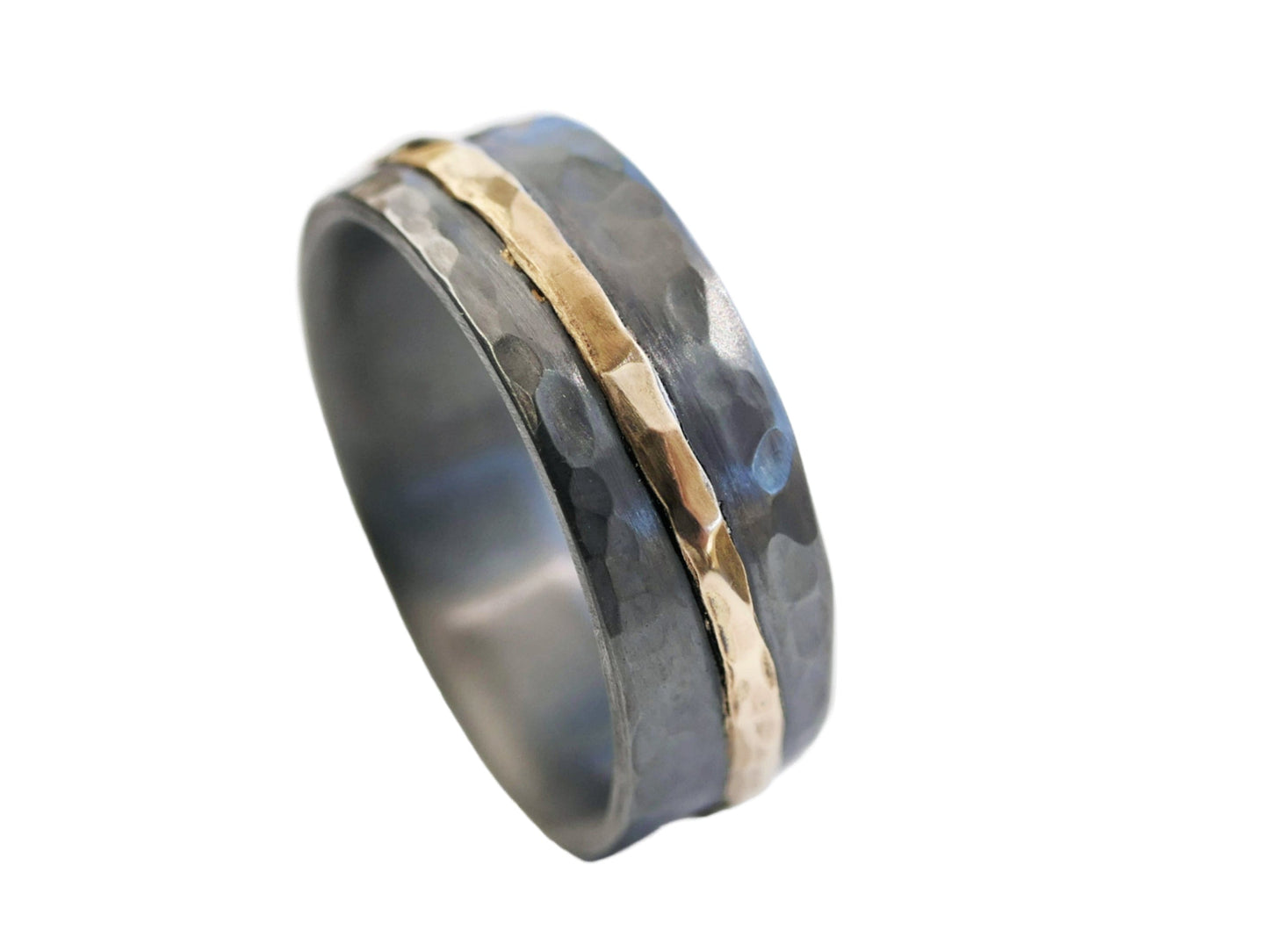 two toned handmade wedding ring