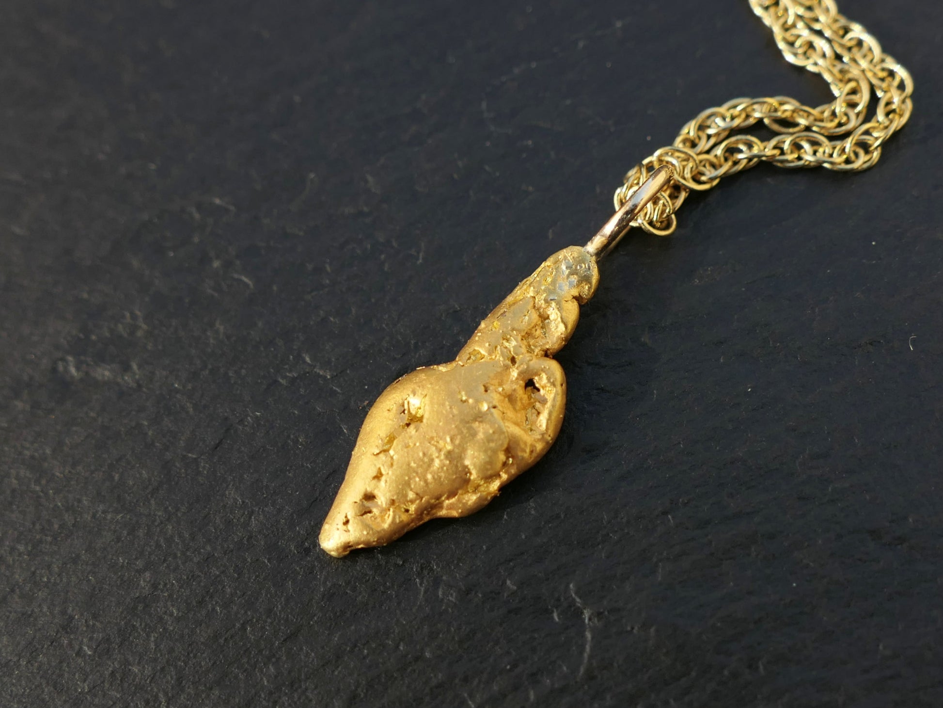 genuine placer gold nugget pendant