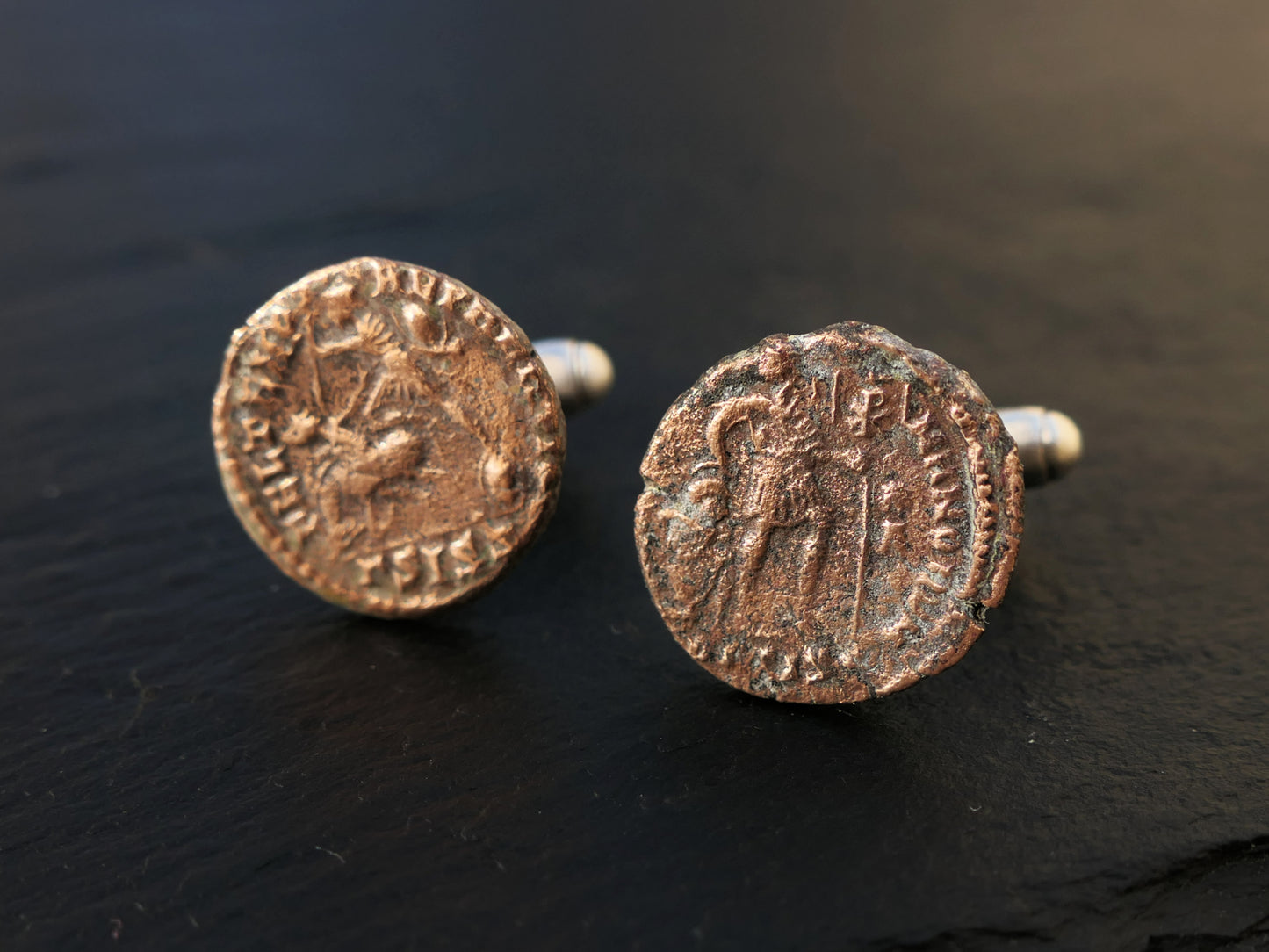Ancient Roman Coin Cufflinks Bronze Sterling SilverEmperor Constantius II Era