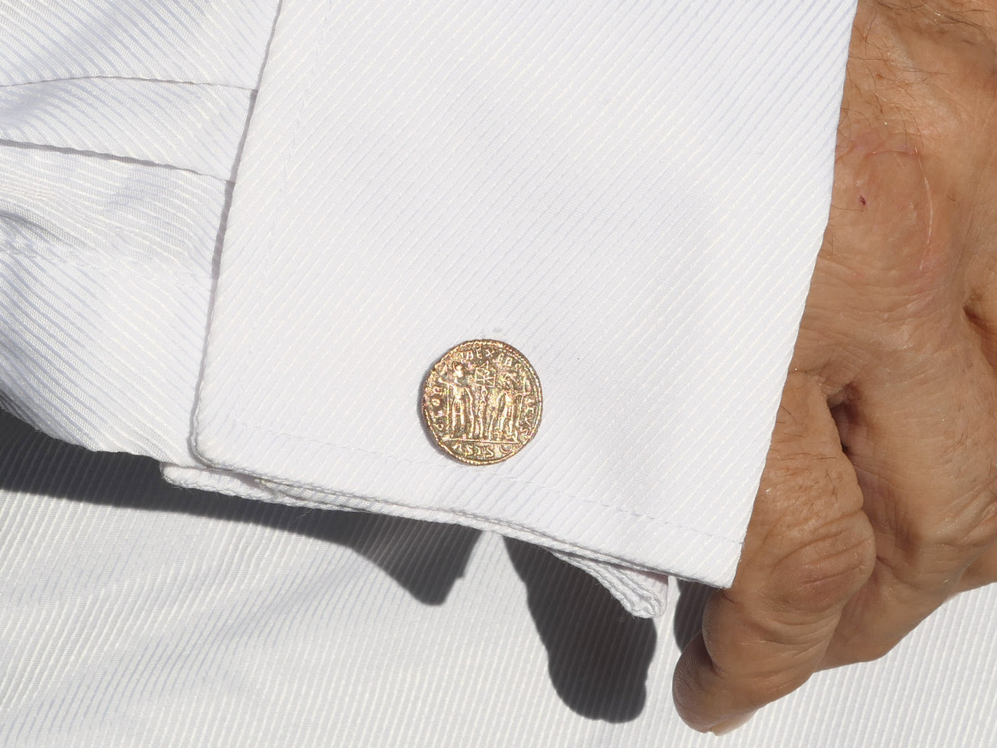 Roman Empire coin cufflinks sterling silver backs