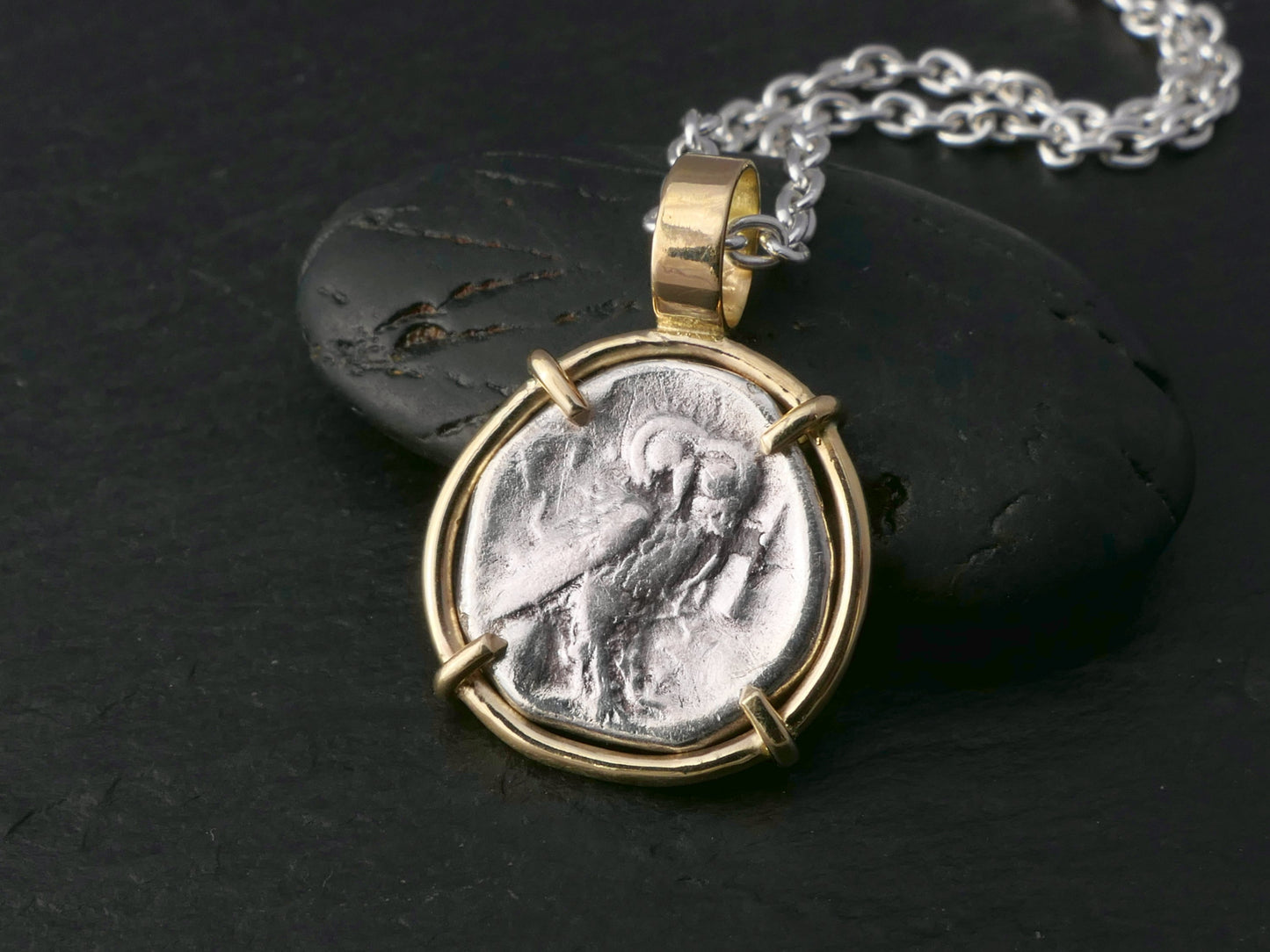 athena owl coin ancient greek owl coin pendant