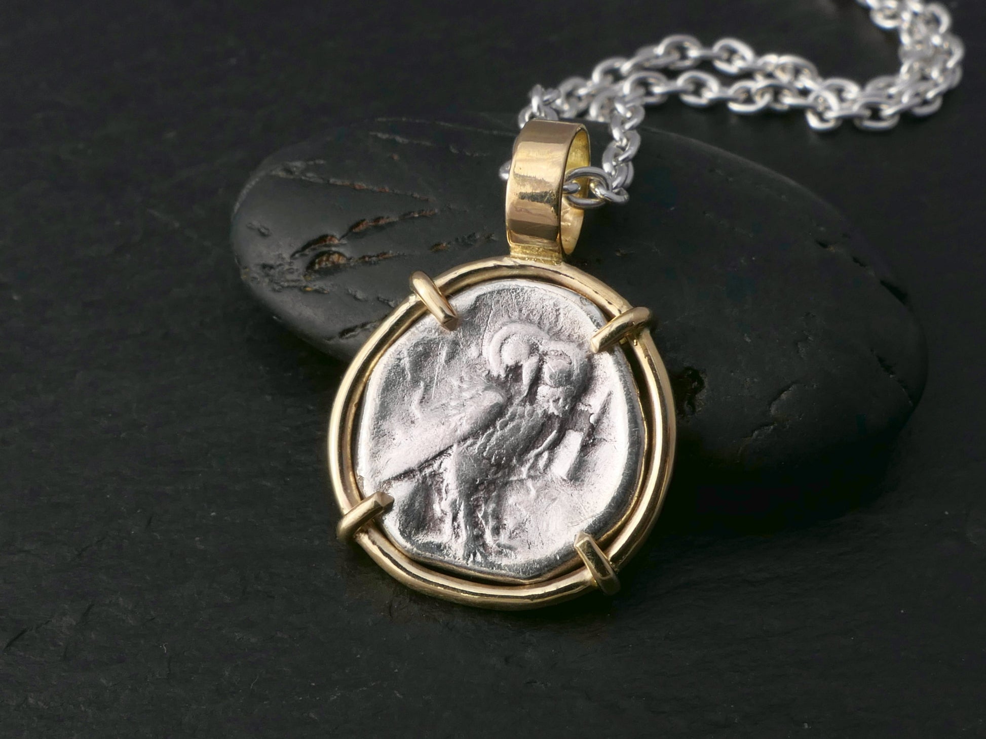 athena owl coin ancient greek owl coin pendant
