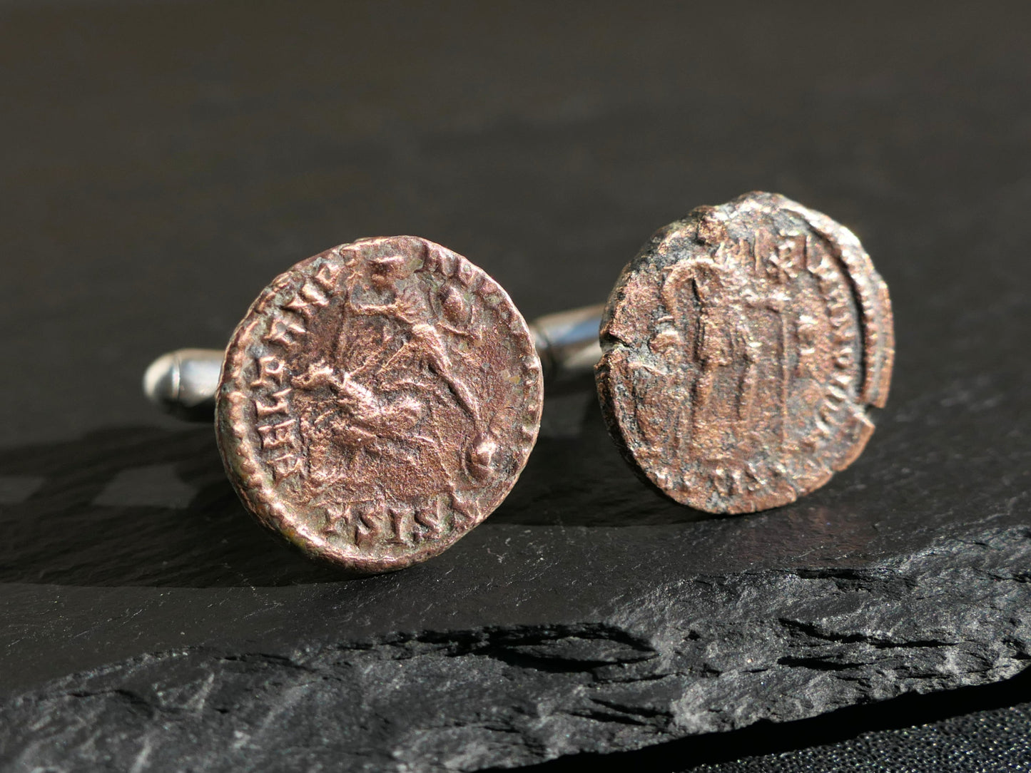 authentic Roman Empire Coin cufflinks sterling silver backs