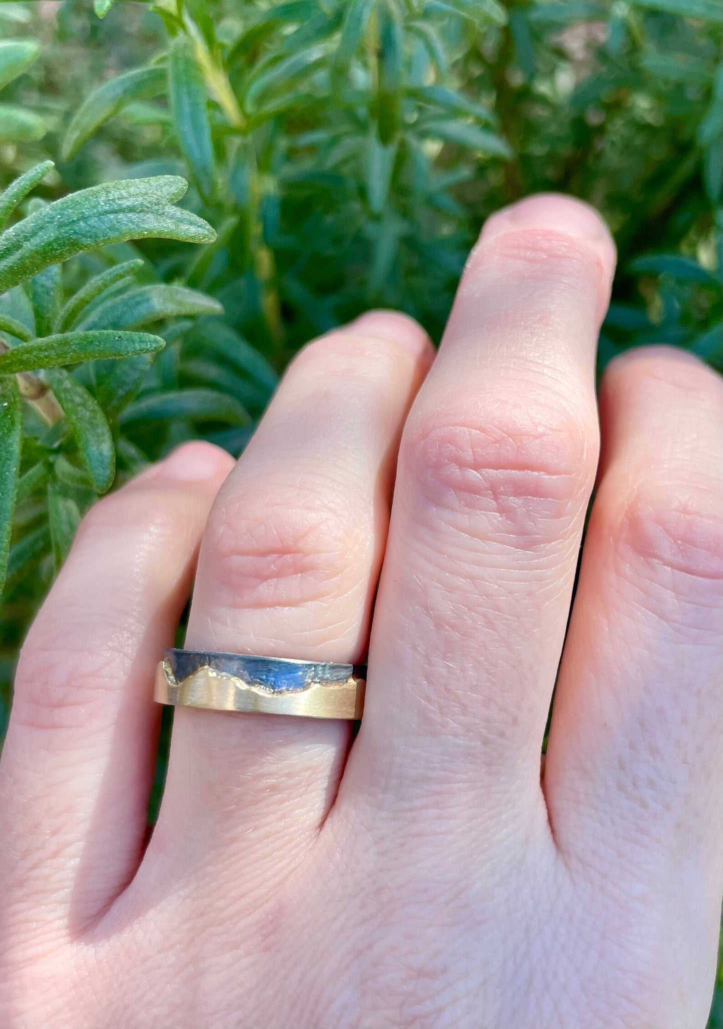 gold and silver mountain ring