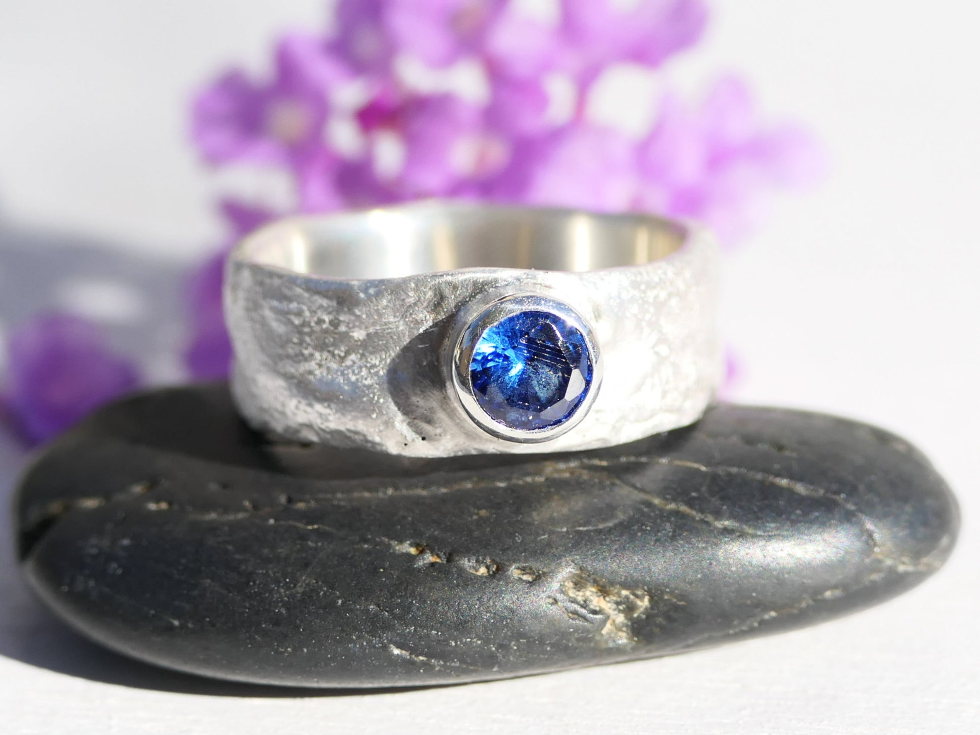 mens sapphire ring September birthstone ring