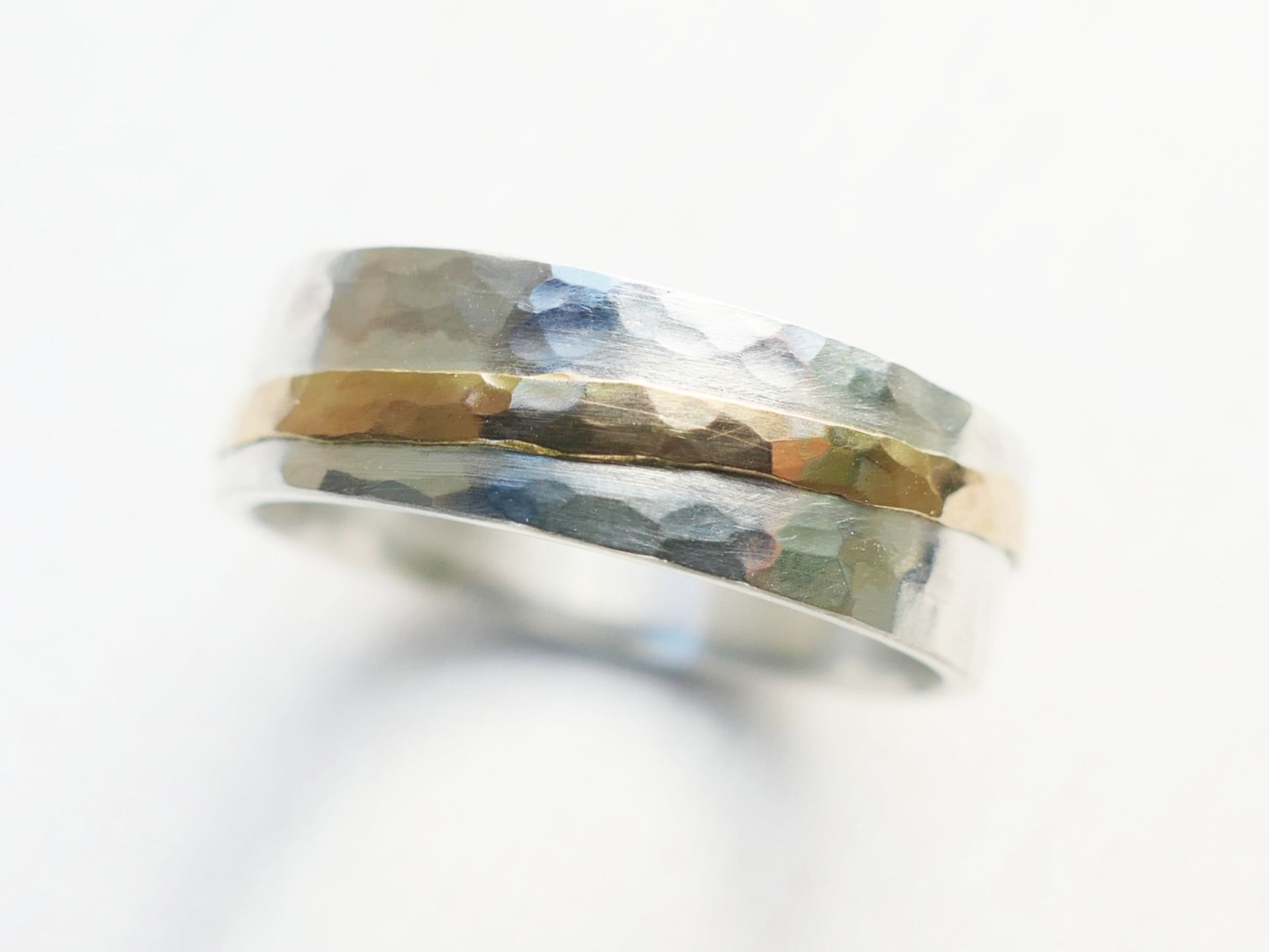 14k gold and sterling silver wedding band
