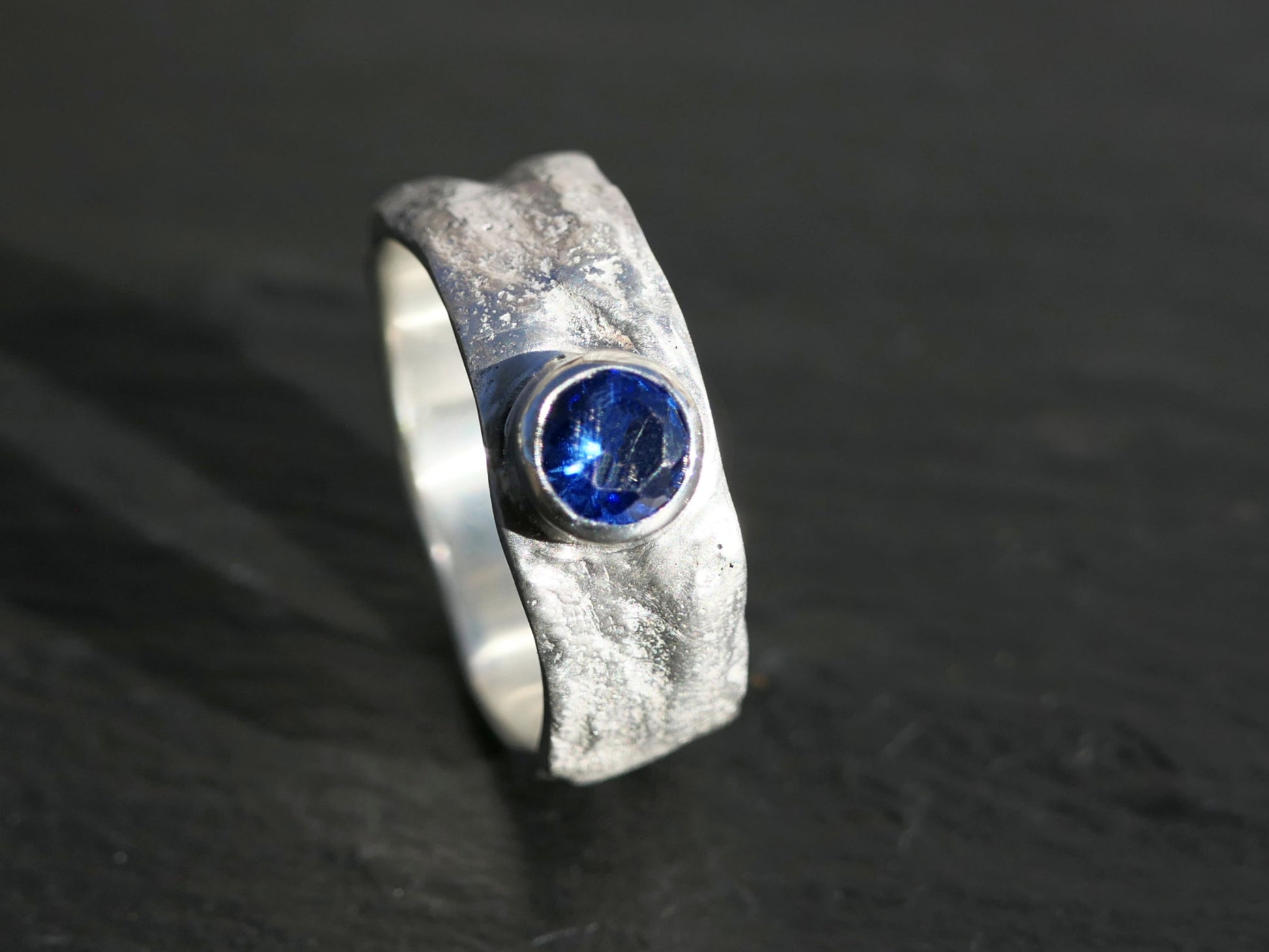 mens sapphire ring sterling silver sapphire band