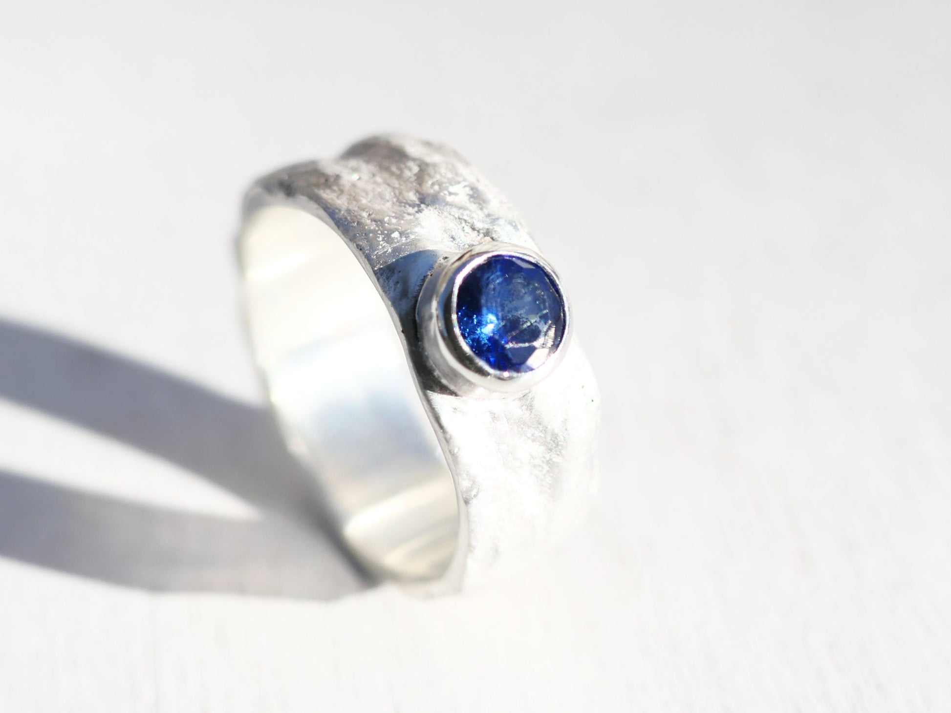 mens sapphire ring sterling silver sapphire ring