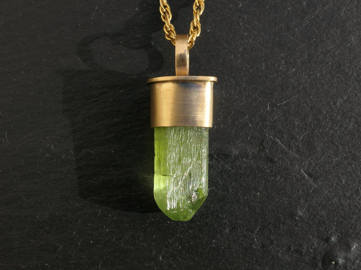 natural peridot crystal Peridot gold pendant 