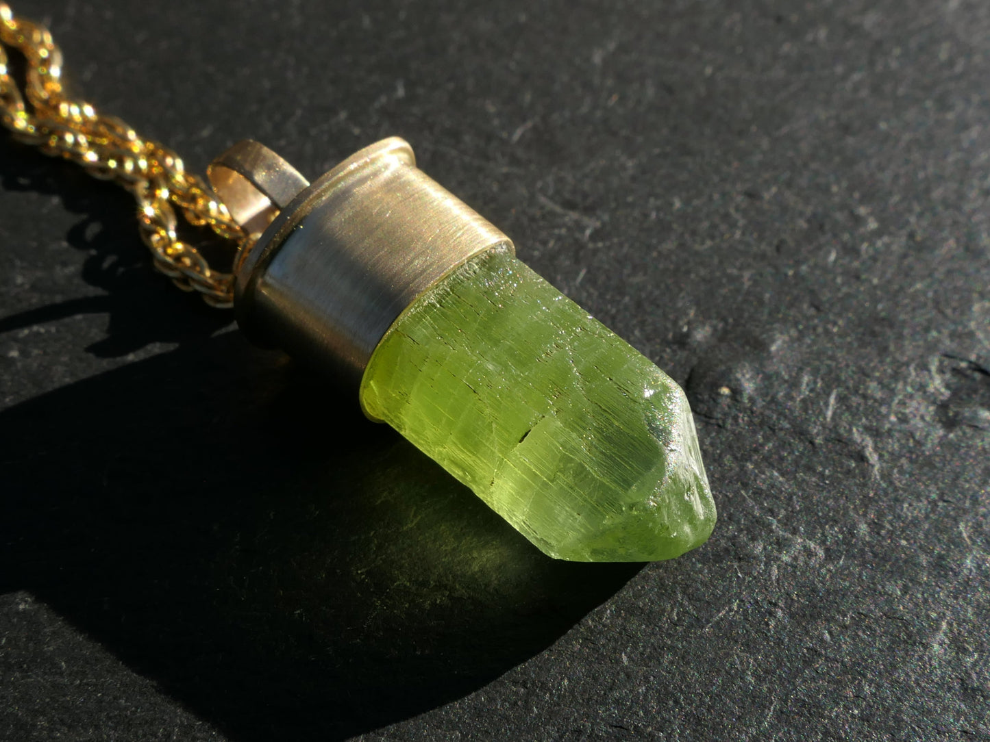 real peridot crystal peridot gold pendant charm