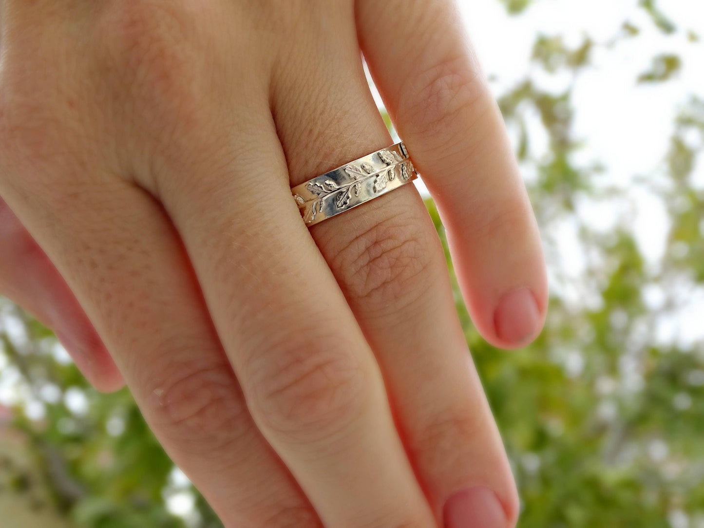 oak leaf engagement ring