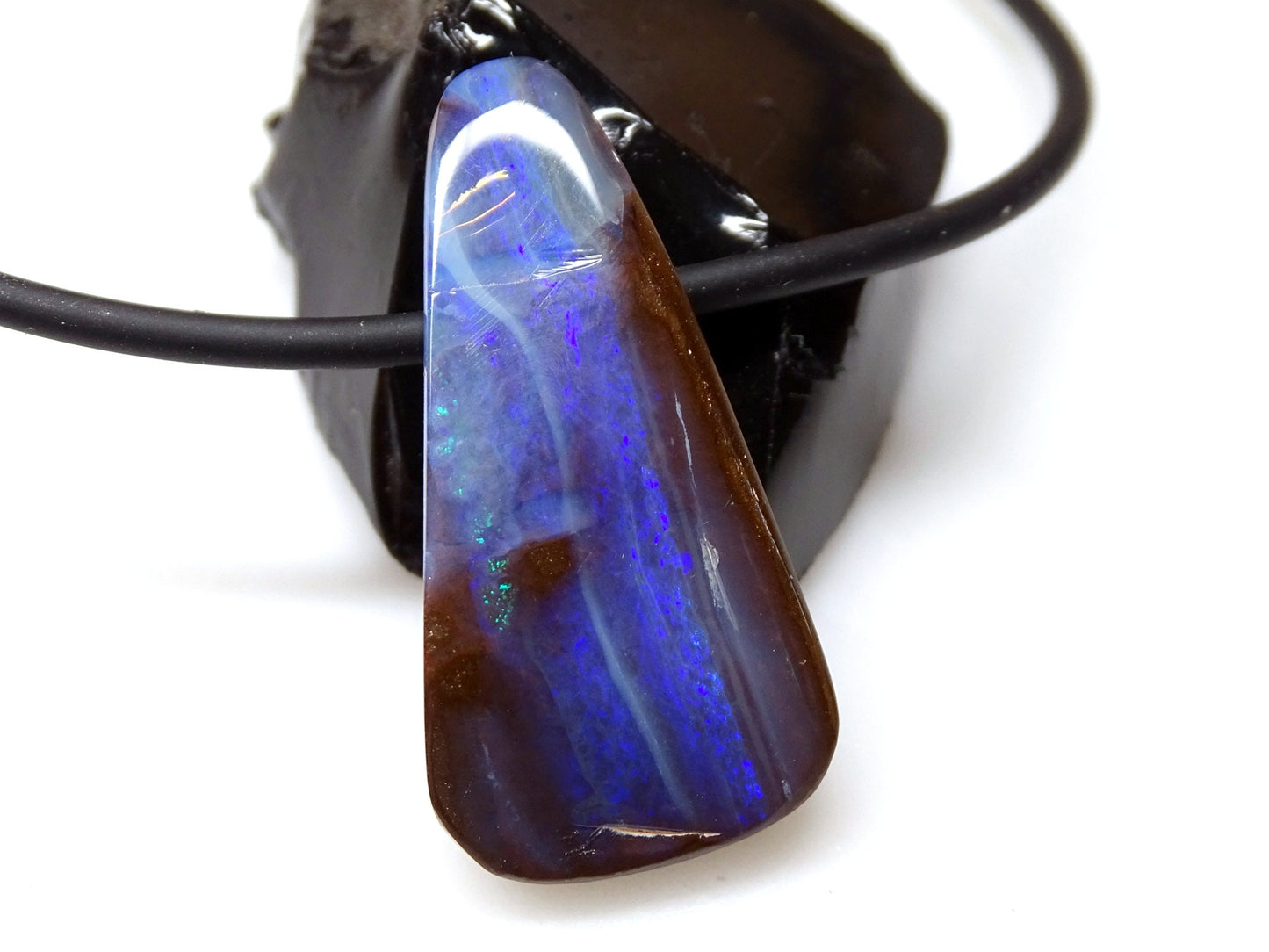 blue boulder opal necklace