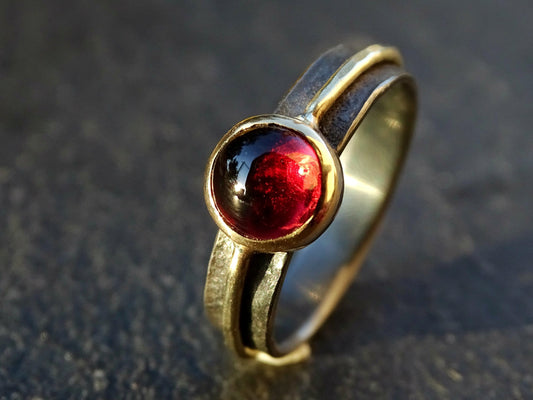 celtic garnet ring viking, red garnet ring gold, viking engagement ring mens garnet ring gold silver, celtic promise ring anniversary gift - CrazyAss Jewelry Designs