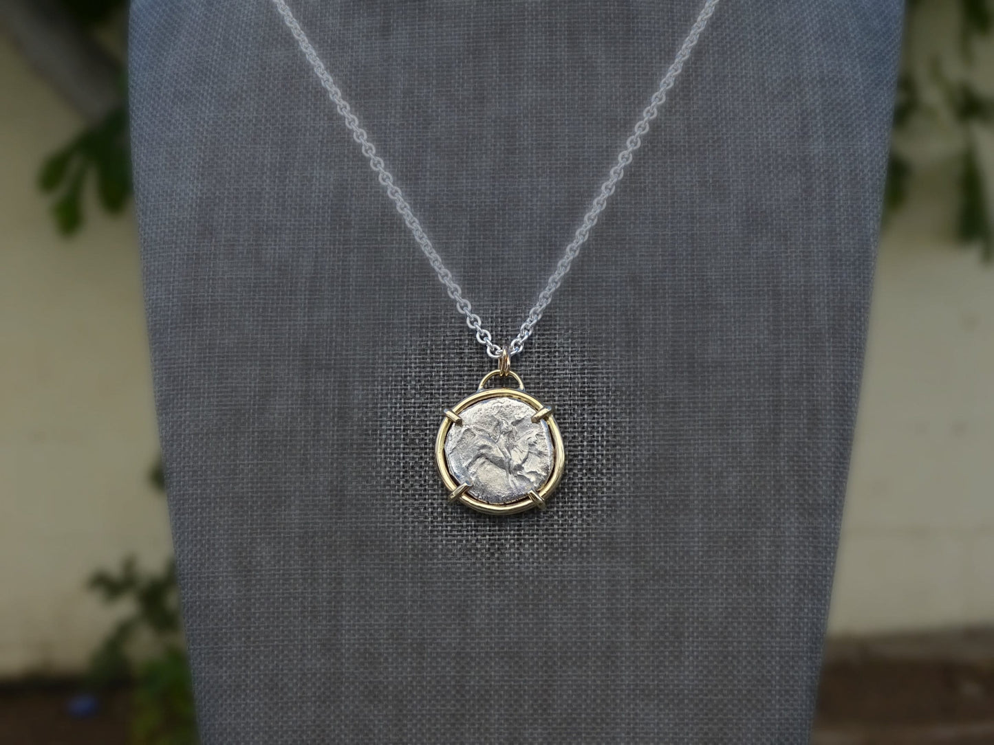 silver drachm coin necklace