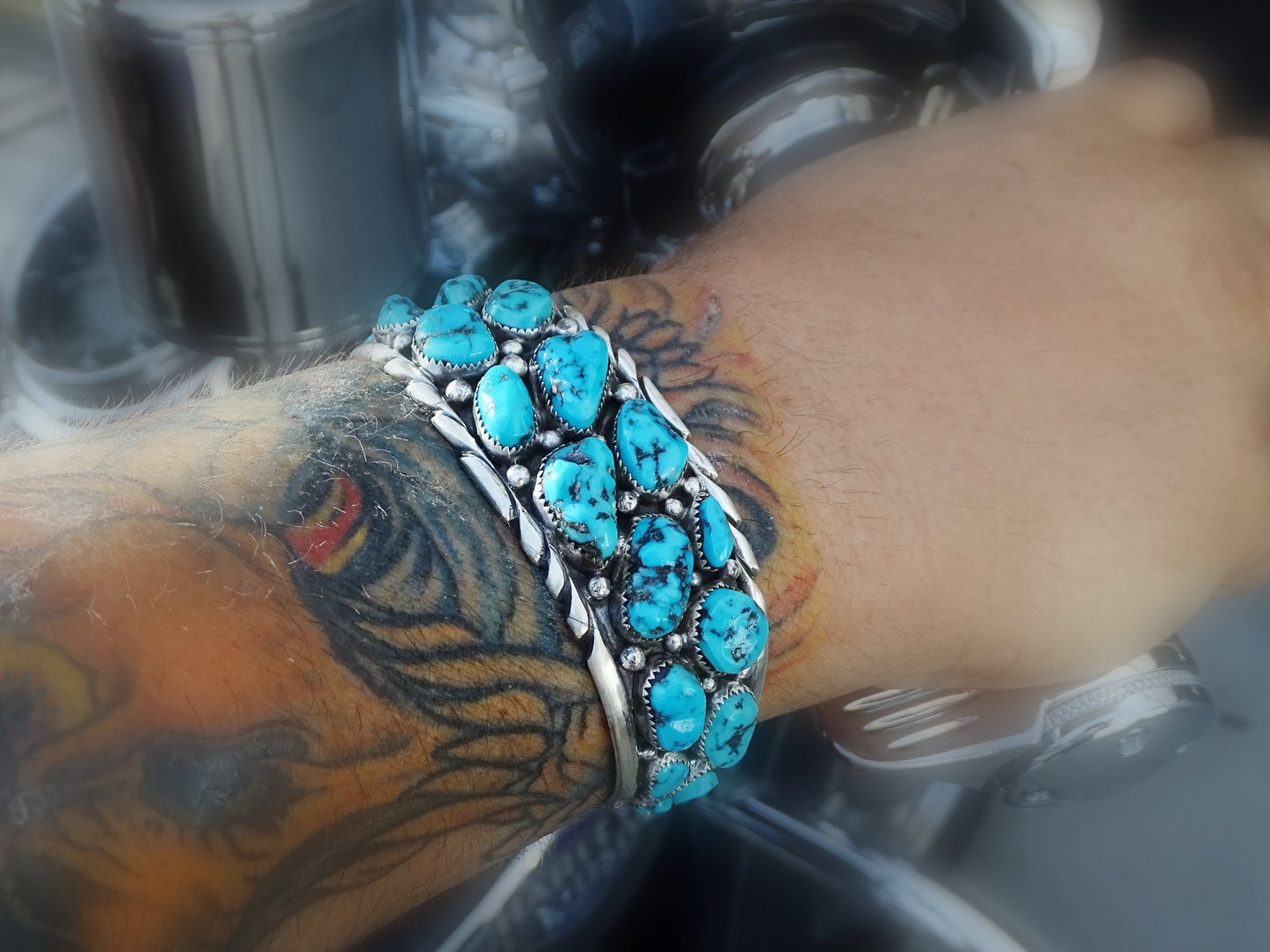 men's turquoise cuff bracelet