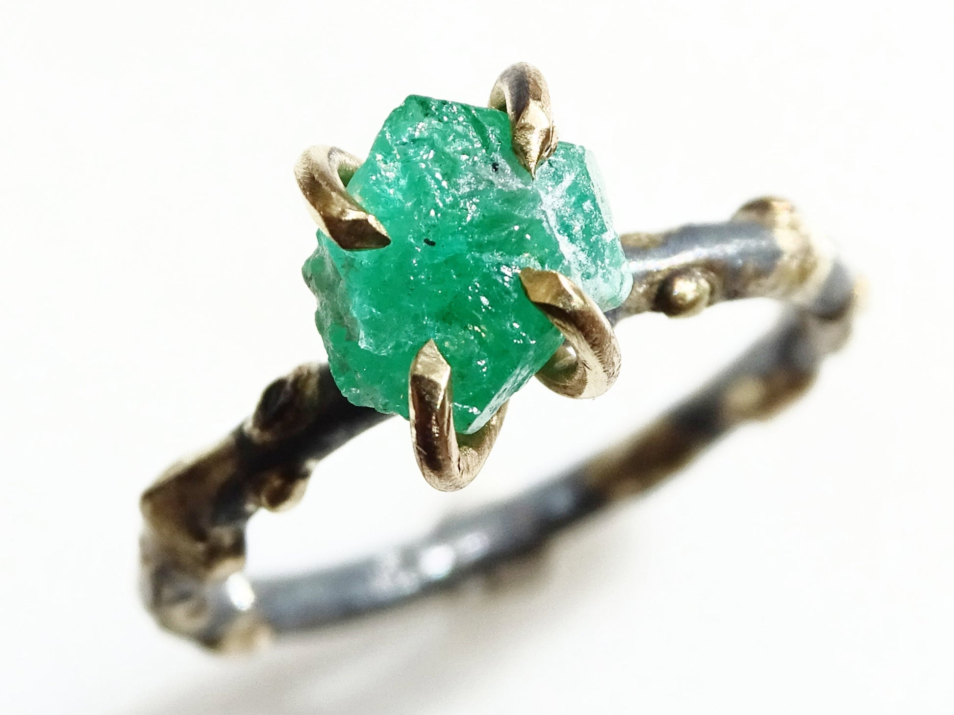 emerald ring set minimalist jewelry