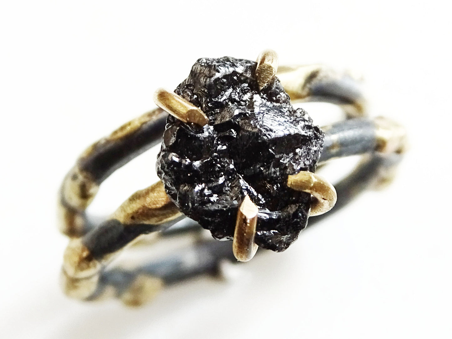 black diamond ring set