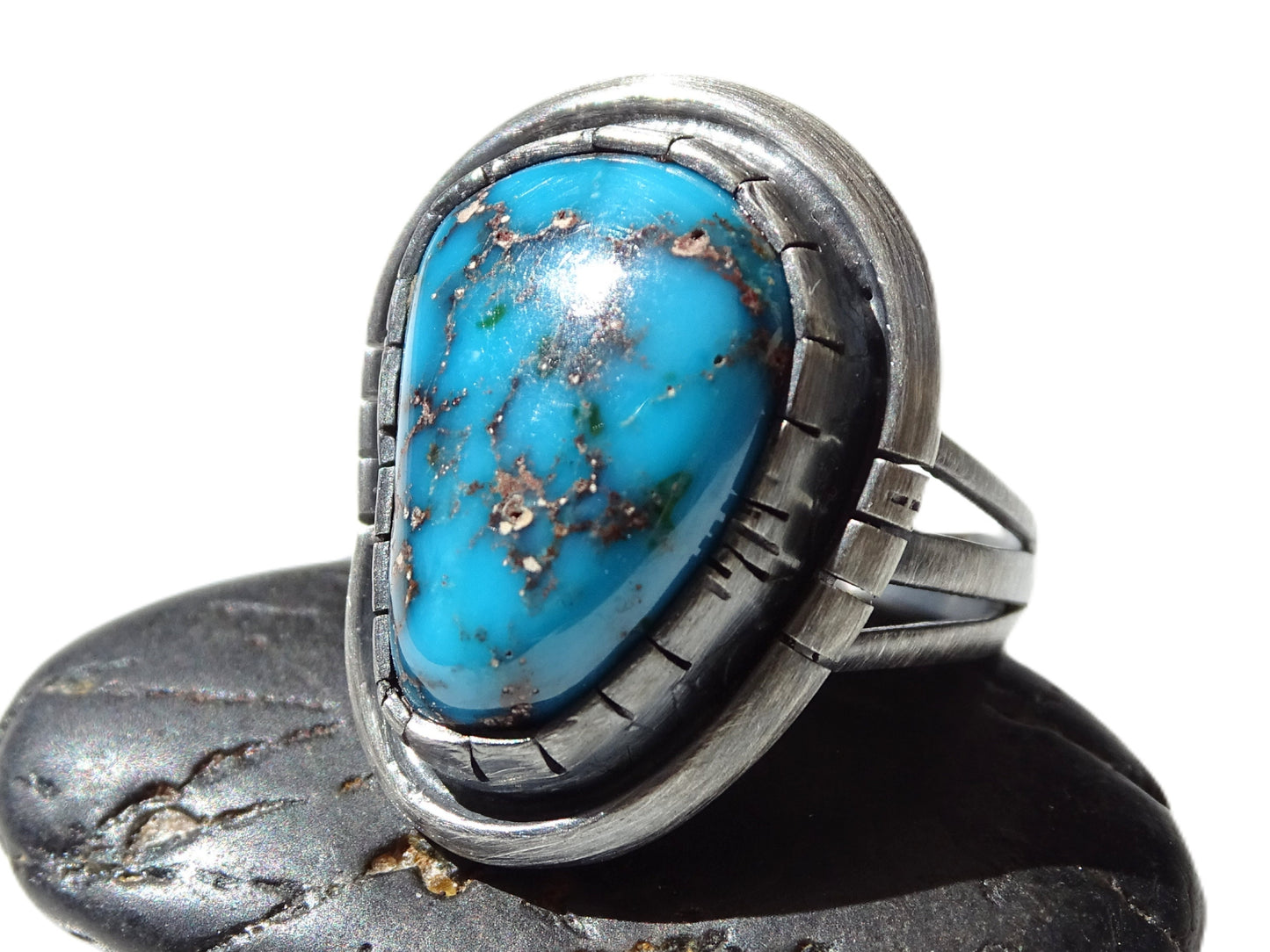 turquoise silver ring for men