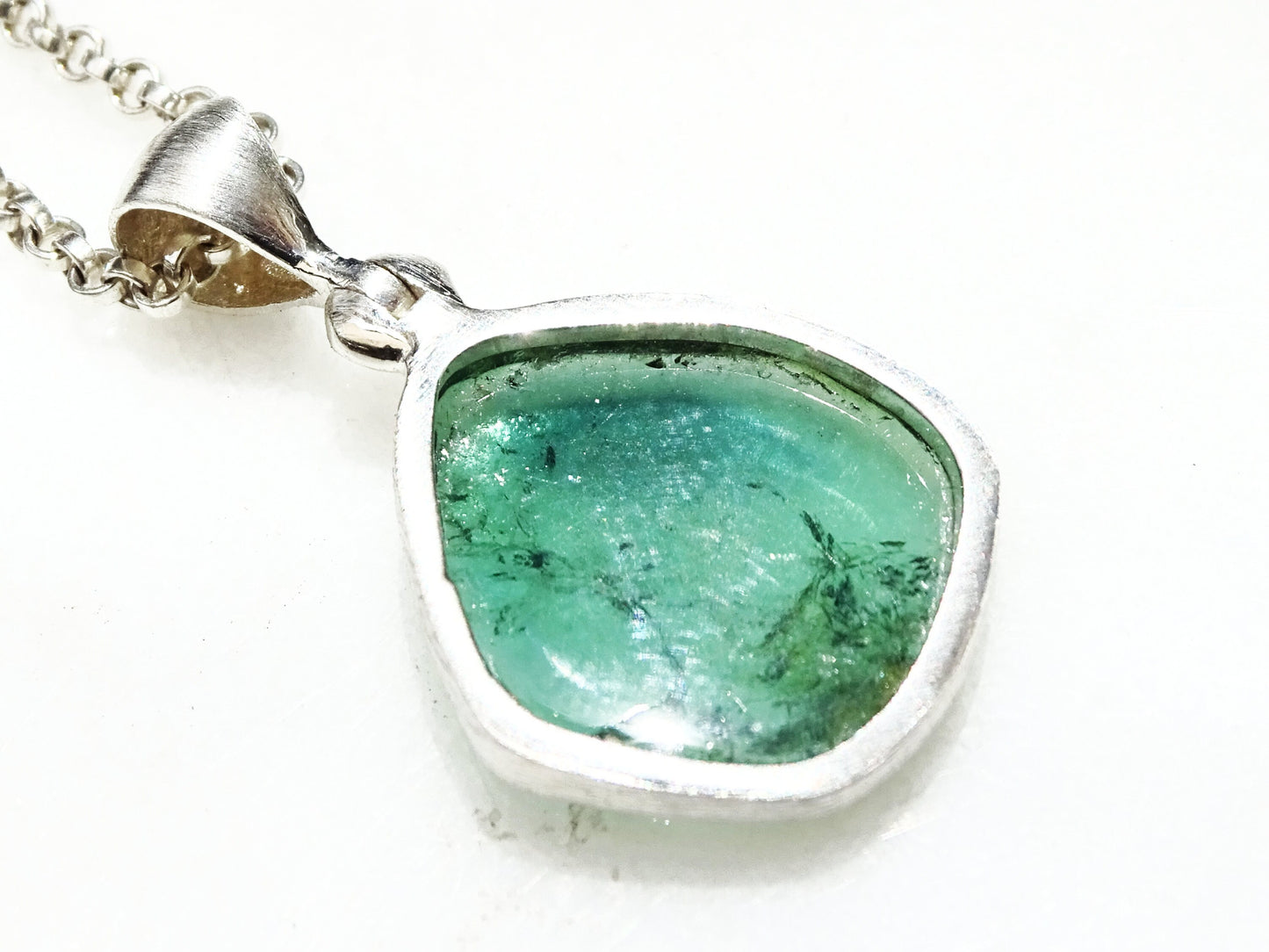 blue green tourmaline pendant