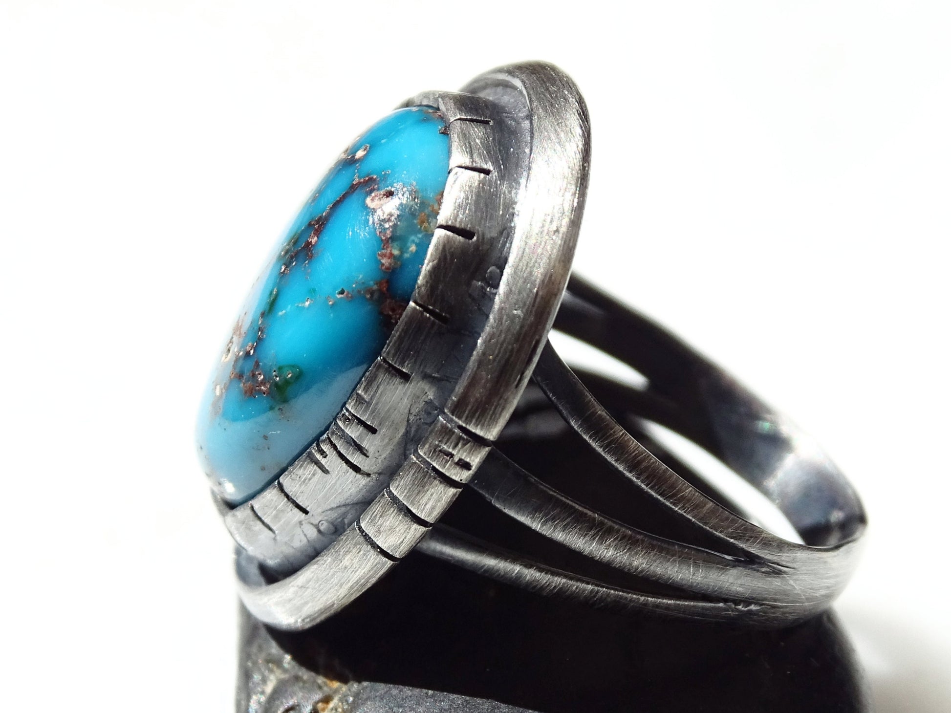 men's turquoise silver ring