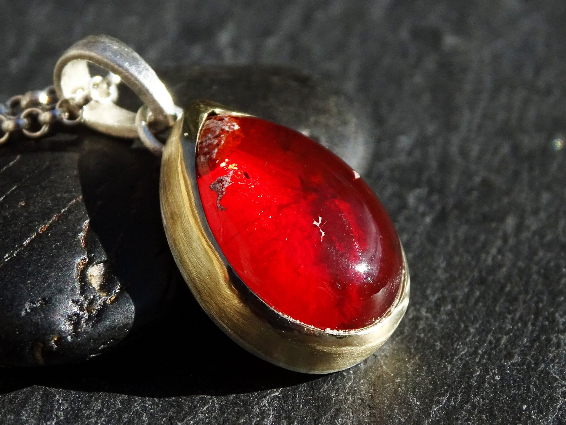 red fire opal pendant in gold and silver, opal charm pendant, fire opal crystal pendant, layering necklace, unique anniversary gift for her - CrazyAss Jewelry Designs