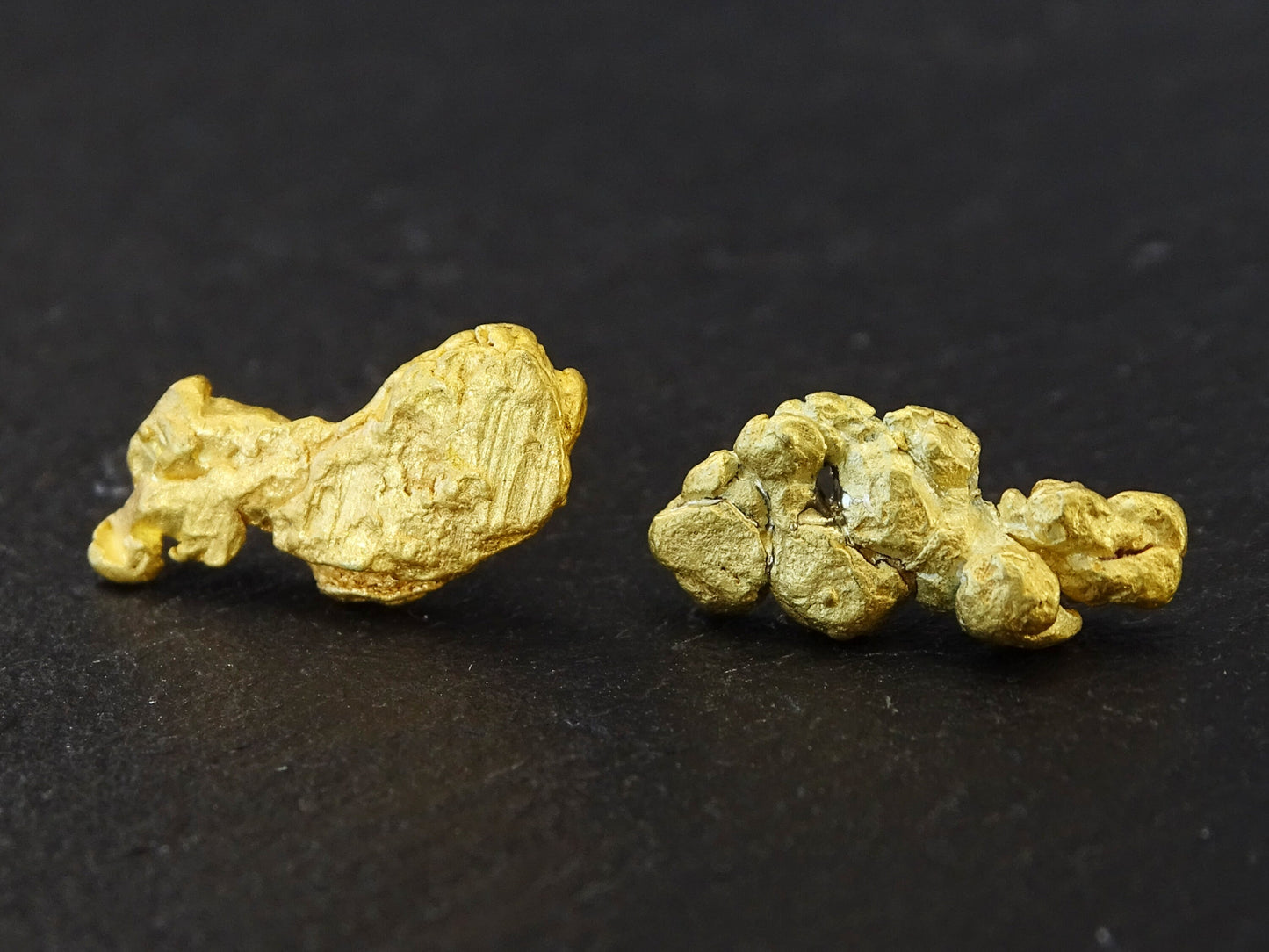 real Alaska gold nugget earrings - gold nugget studs for everyday - CrazyAss Jewelry Designs