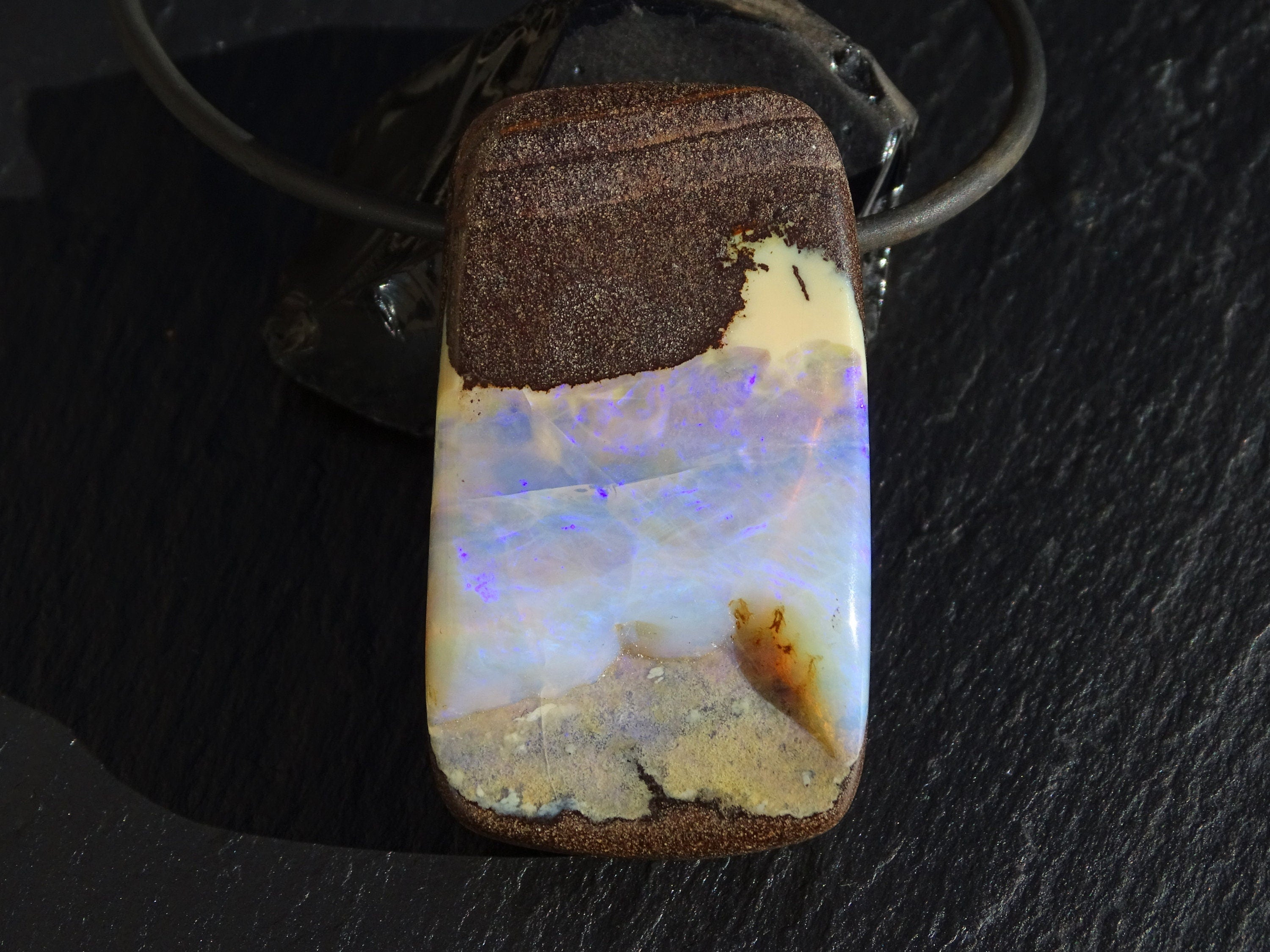 Australian 20.05ct Boulder Opal, Diamond and Platinum Necklace For Sale at  1stDibs | australian opal necklace blue nile, black opal necklace blue  nile, opal pendant necklace blue nile