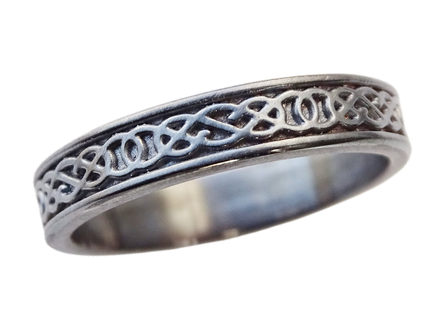 slim celtic knot ring silver, black viking silver ring, knot ring celtic eternity ring silver, viking mens ring, viking wedding band silver - CrazyAss Jewelry Designs