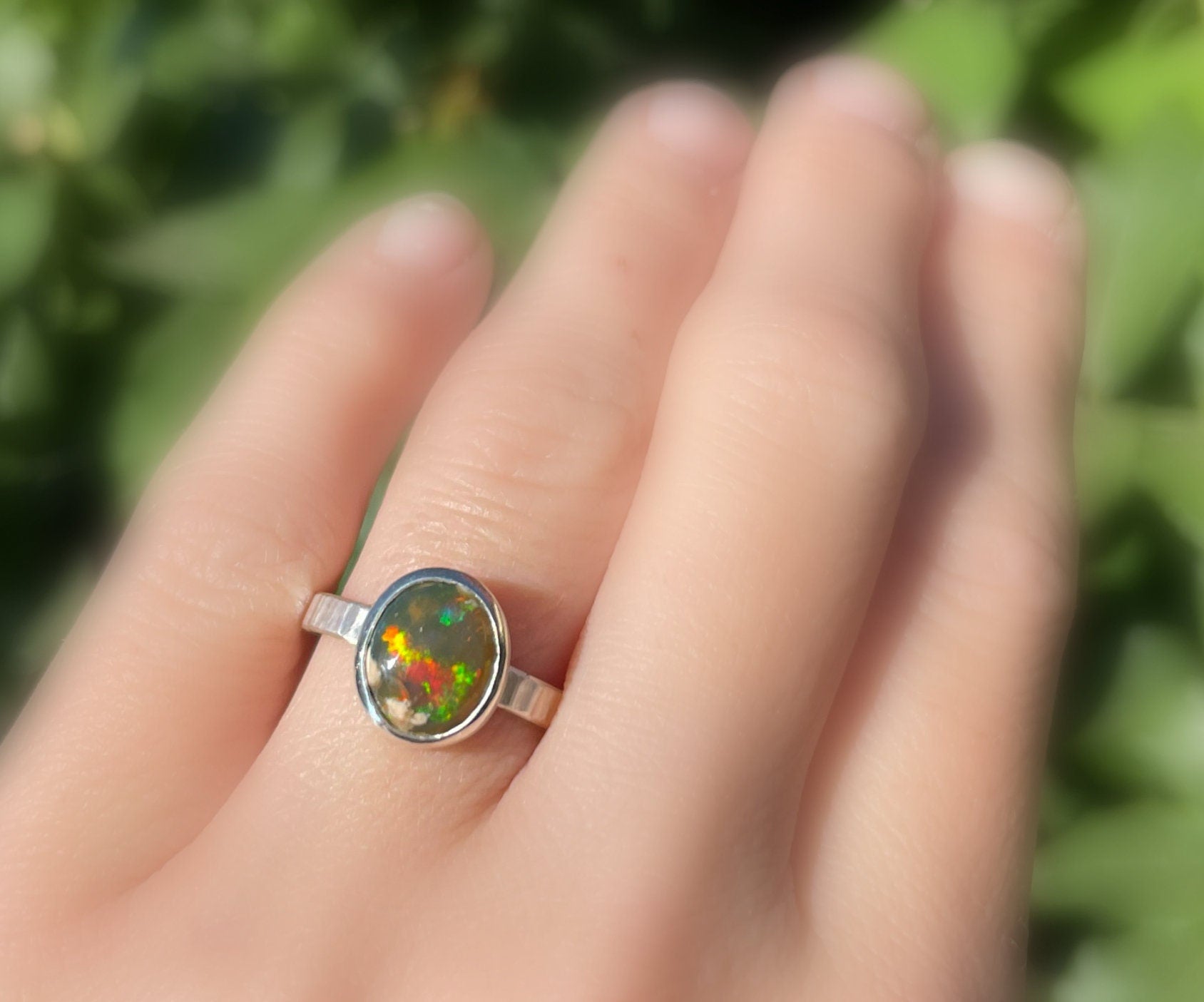 unique fire opal ring