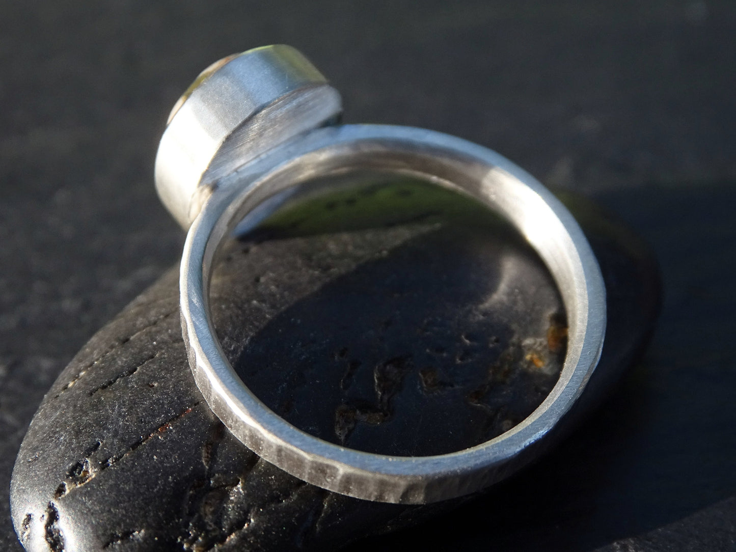 sterling silver fire opal ring