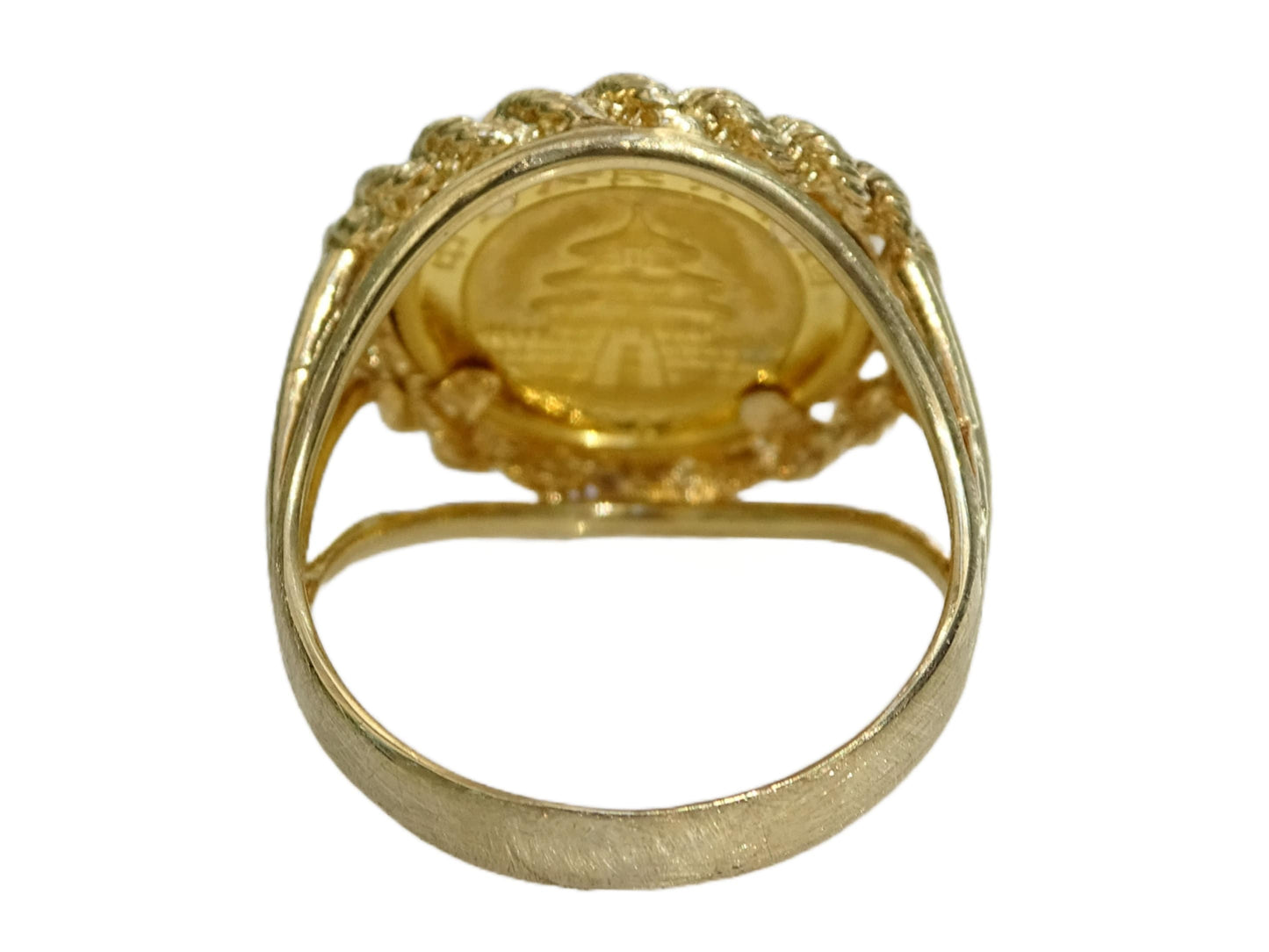 small gold coin ring