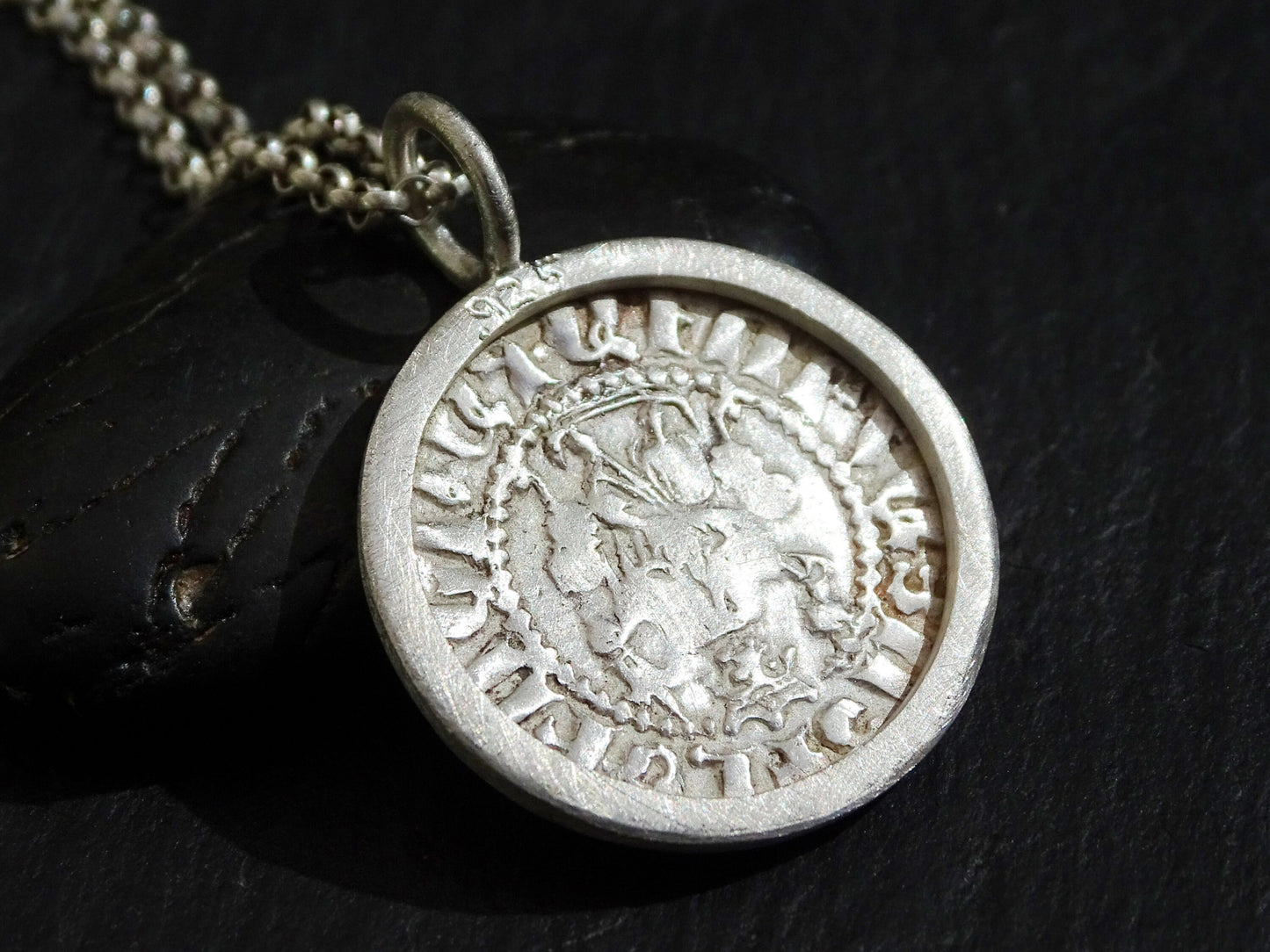 silver coin necklace pendant