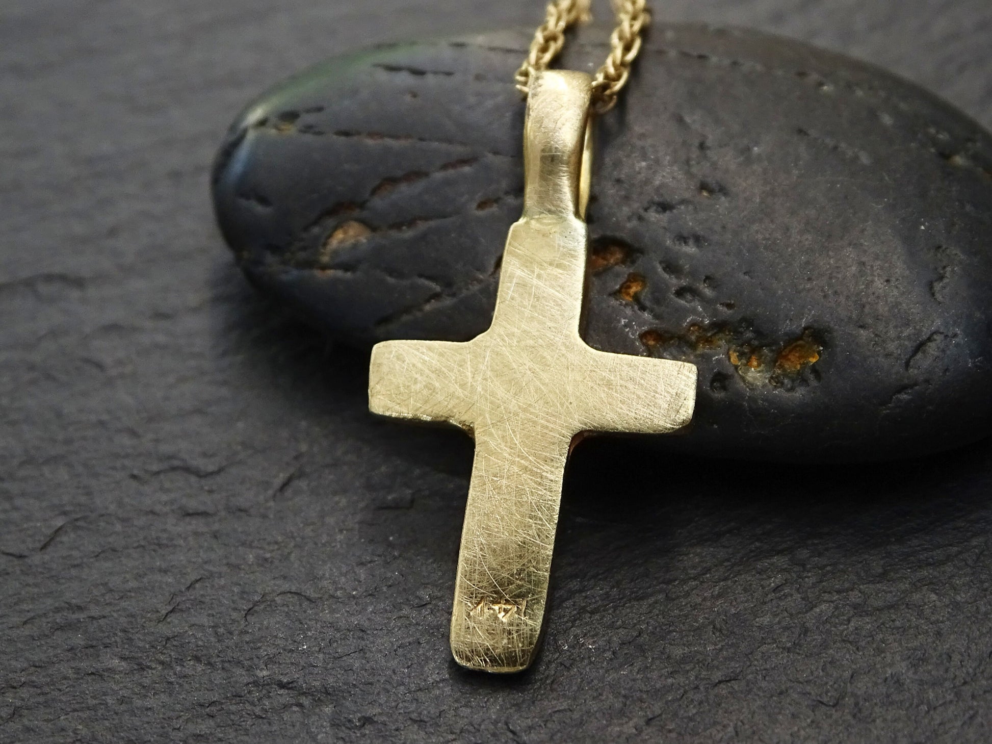 real gold nugget cross pendant with Alaska gold nuggets - CrazyAss Jewelry Designs