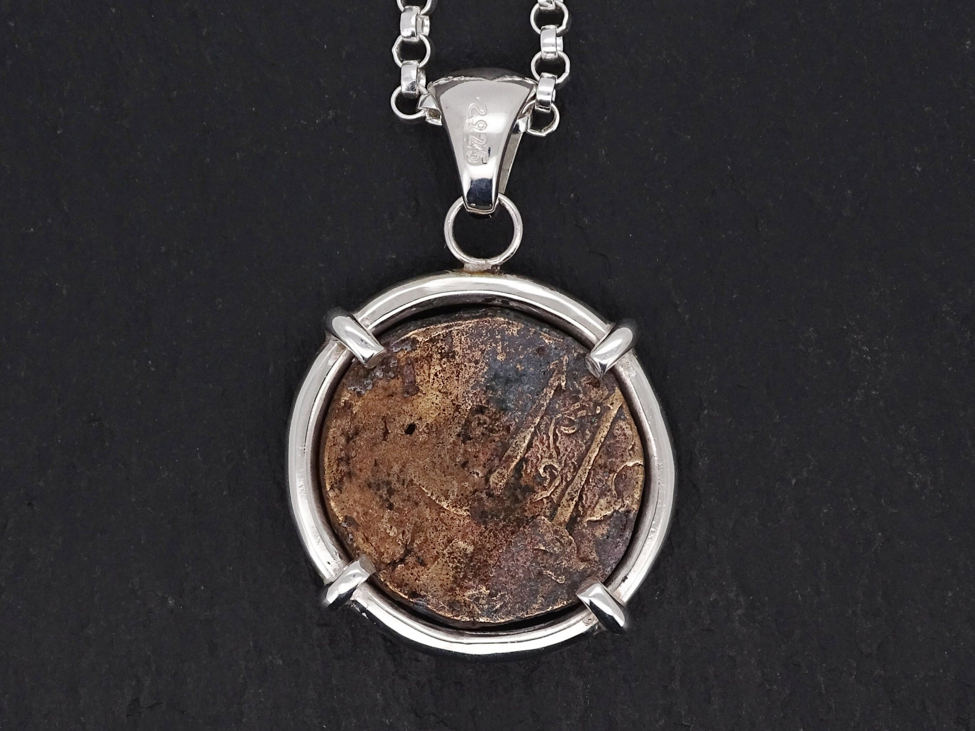 ancient Greek Poseidon coin pendant