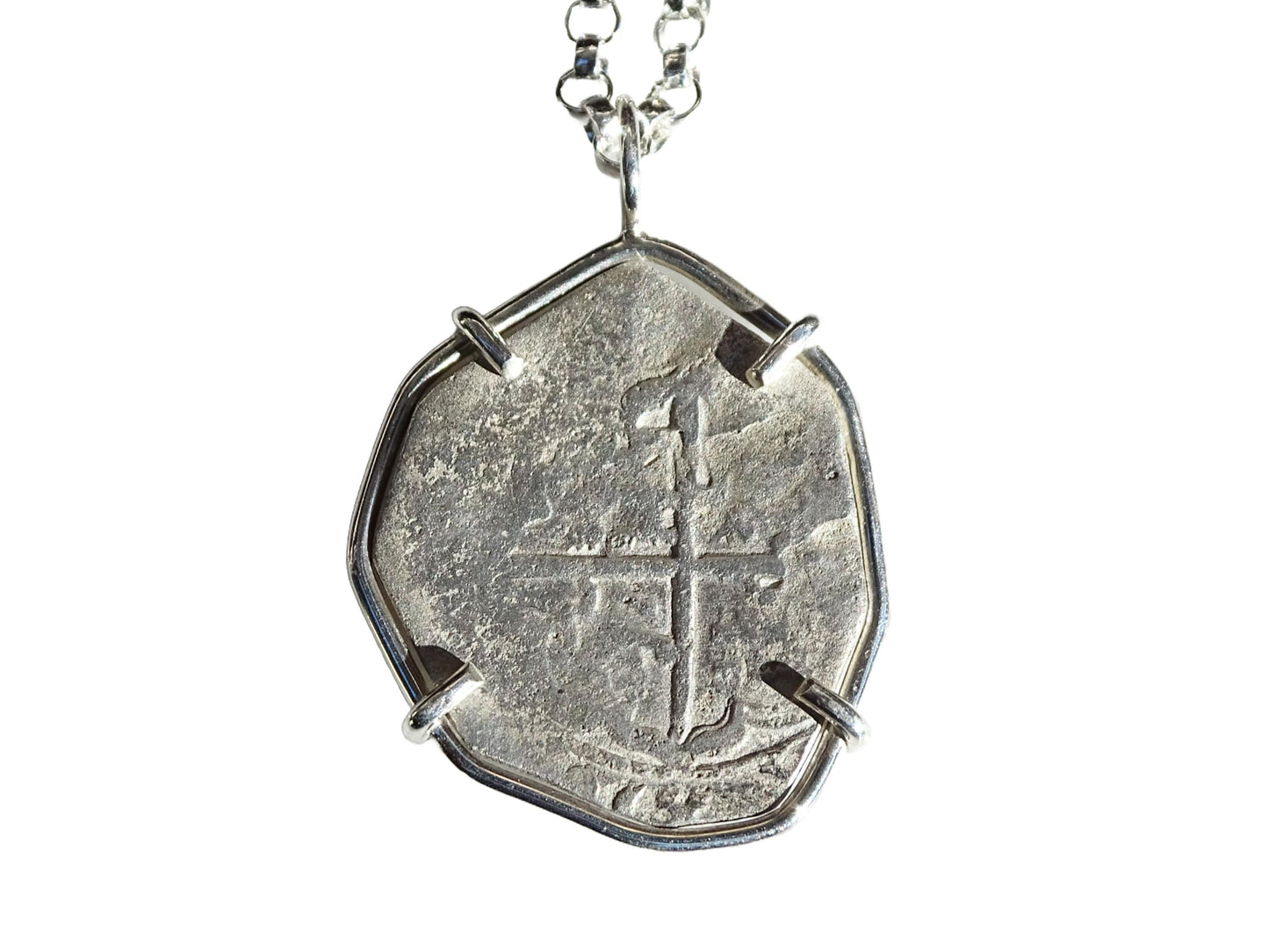 sea salvaged Bolivia silver shipwreck coin pendant