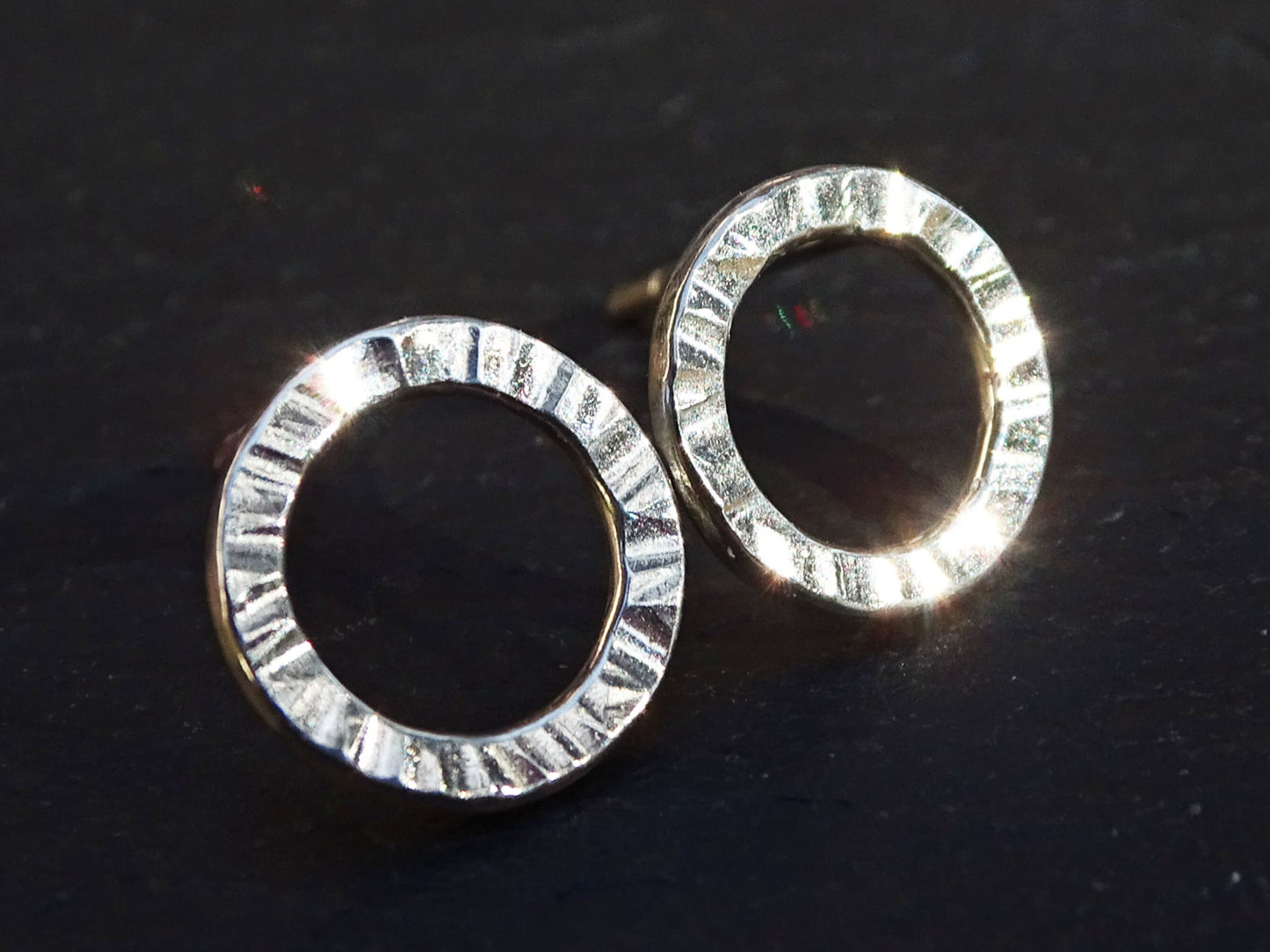 circle silver earrings
