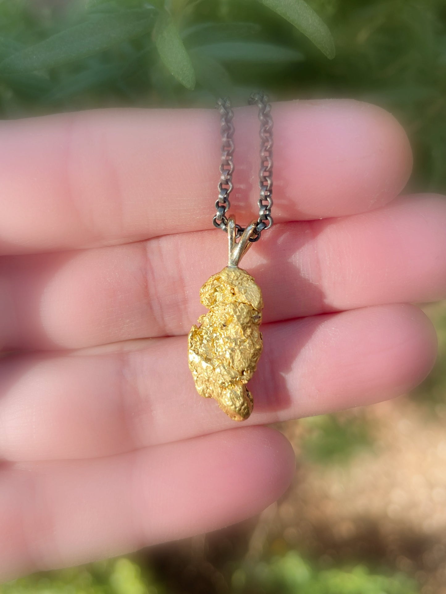 chunky raw gold nugget pendant