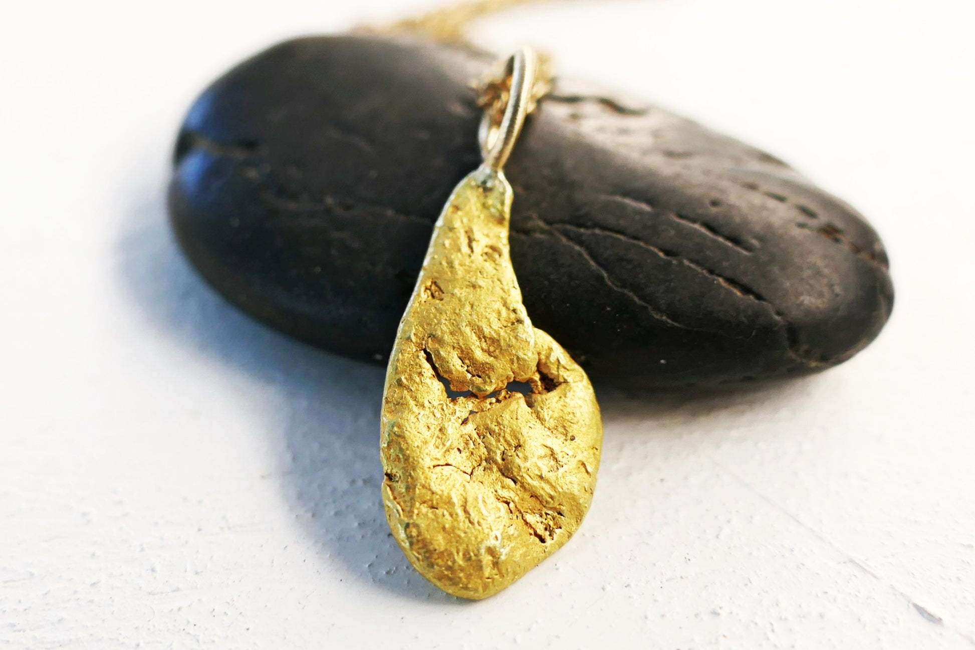 real gold nugget pendant